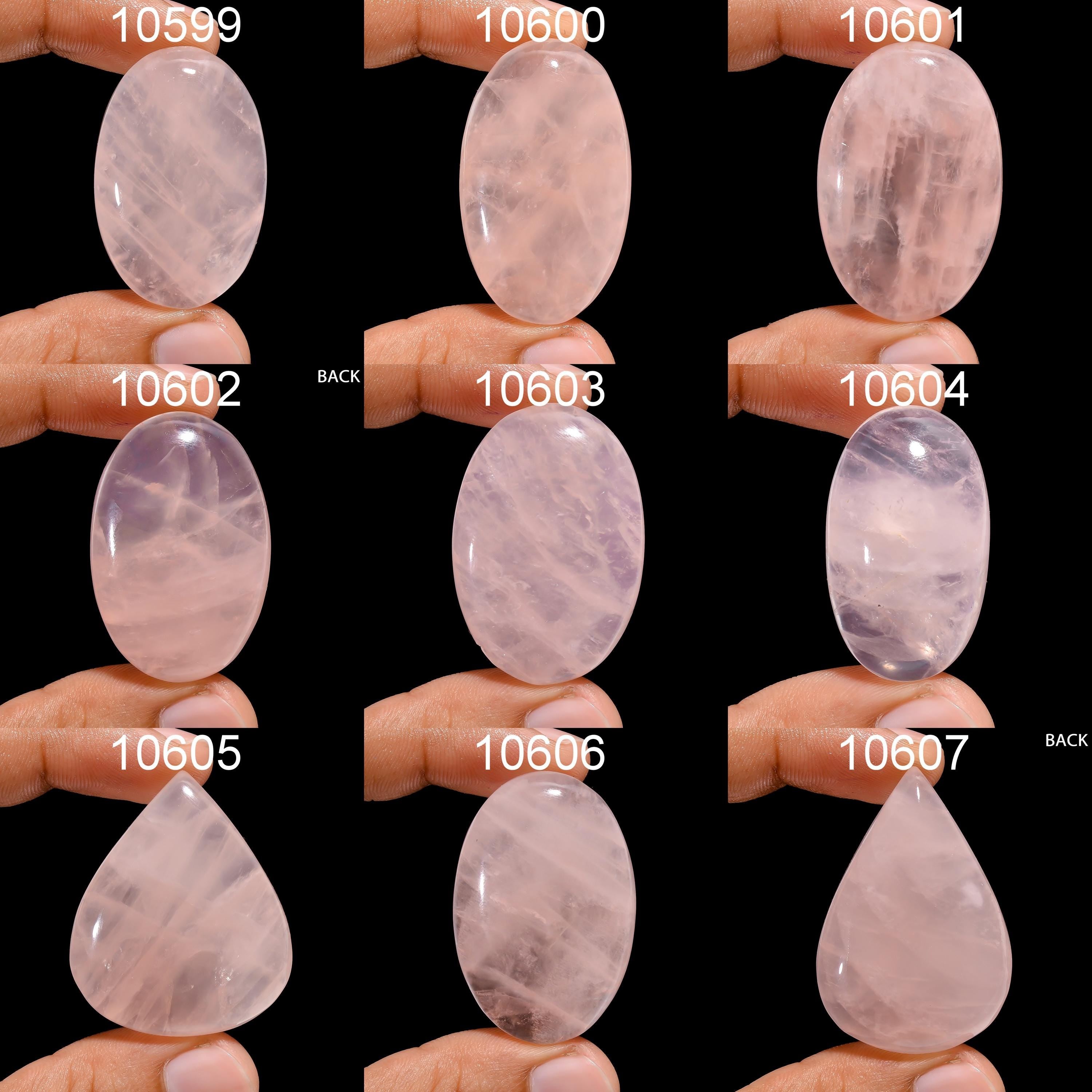 Natural Rose Quartz Cabochon, Mix Shape Gemstone Pendant - image 2