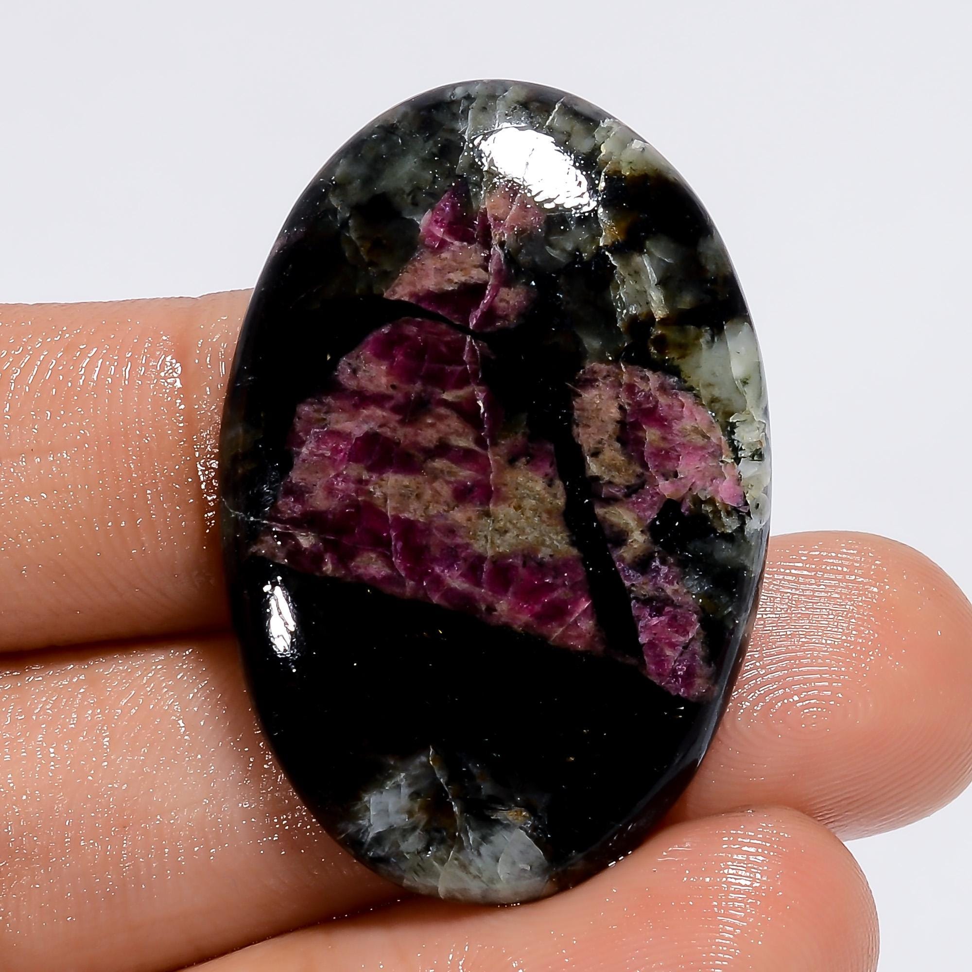Natural Eudialyte Gemstone Cabochon, DIY Pendant Necklace Jewelry Supply - image 2