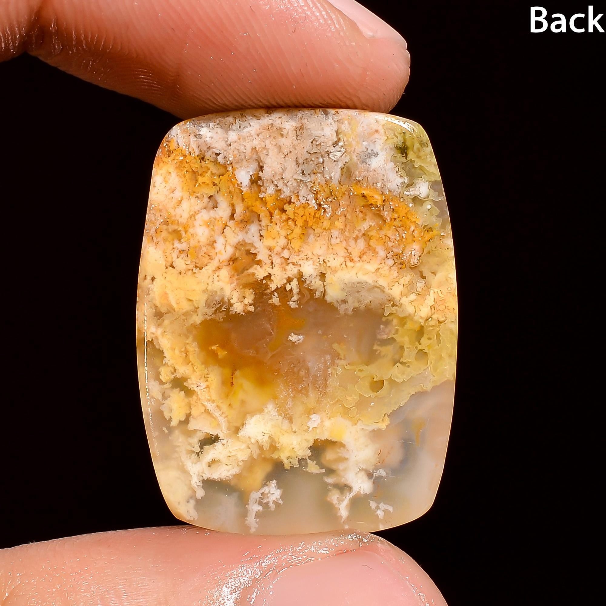 Palm Wood Agate Cabochon: Radiant Cut Gemstone, Jewelry Making (26X19X5 mm, 26.5 Cts - image 2