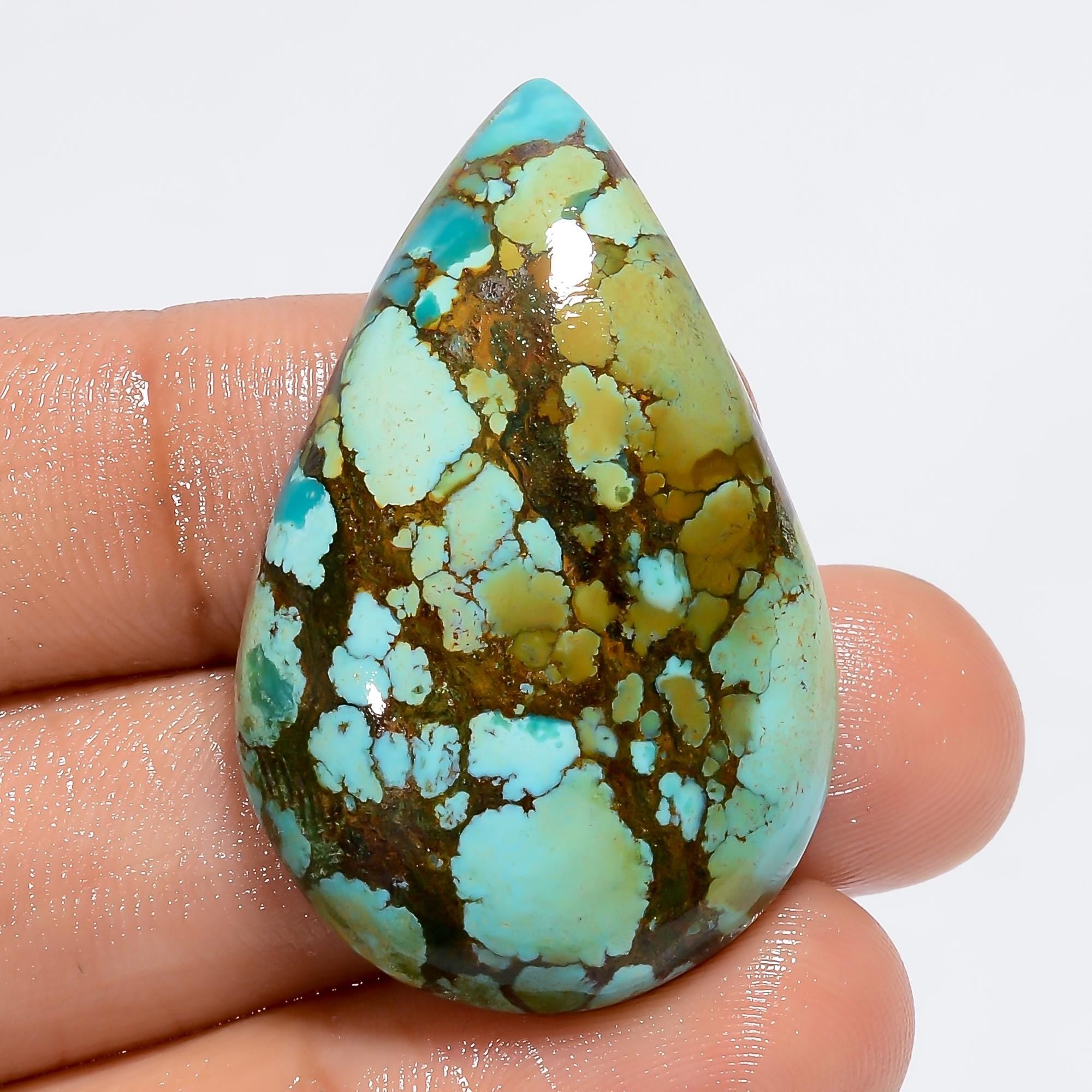 Natural Tibetan Turquoise Gemstone Cabochon, Designer Tibetan Turquoise Gemstone, Loose Gemstone For Jewelry Making Supp