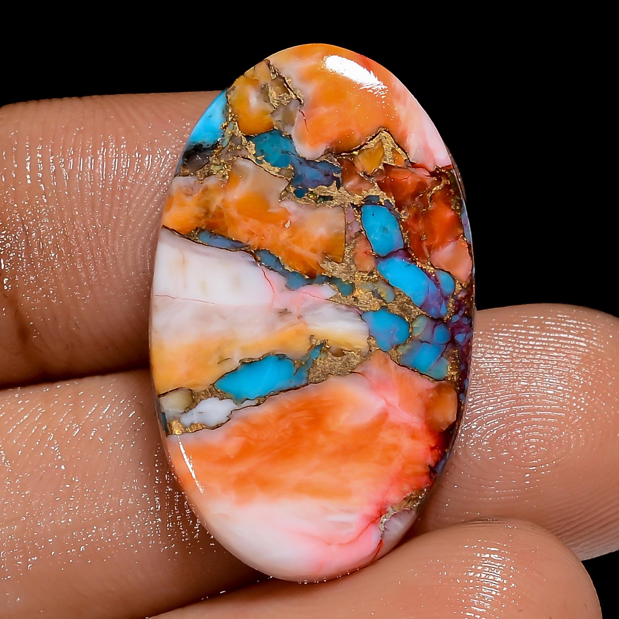 Oyster Copper Turquoise Cabochon, Oval Shape Loose Gemstone For Jewelry Making Supply, Dahlia Turquoise Gemstone, Healin