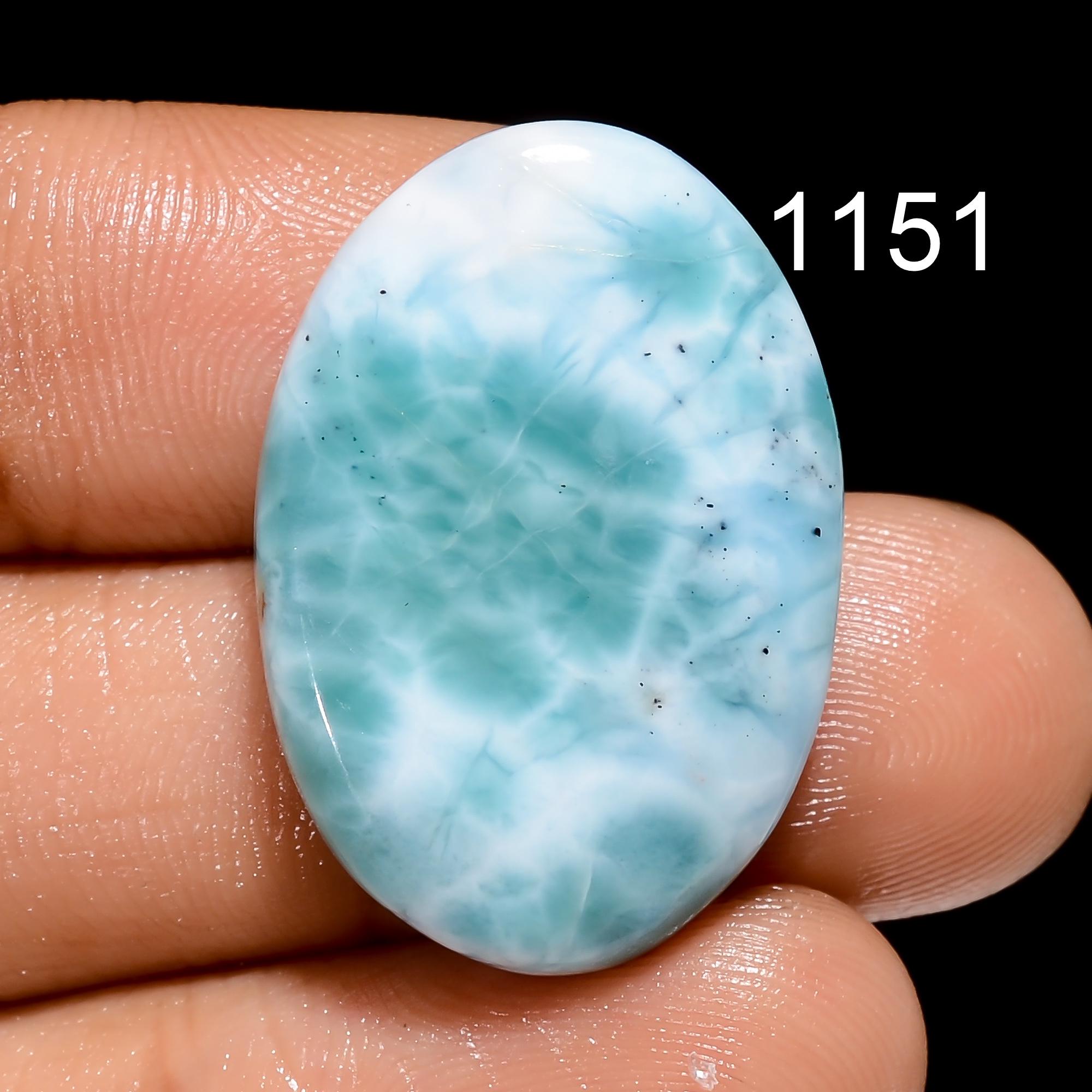 Natural Larimar Cabochon Gemstone, AAA Quality Blue Dominican Larimar for Jewelry Making - image 4