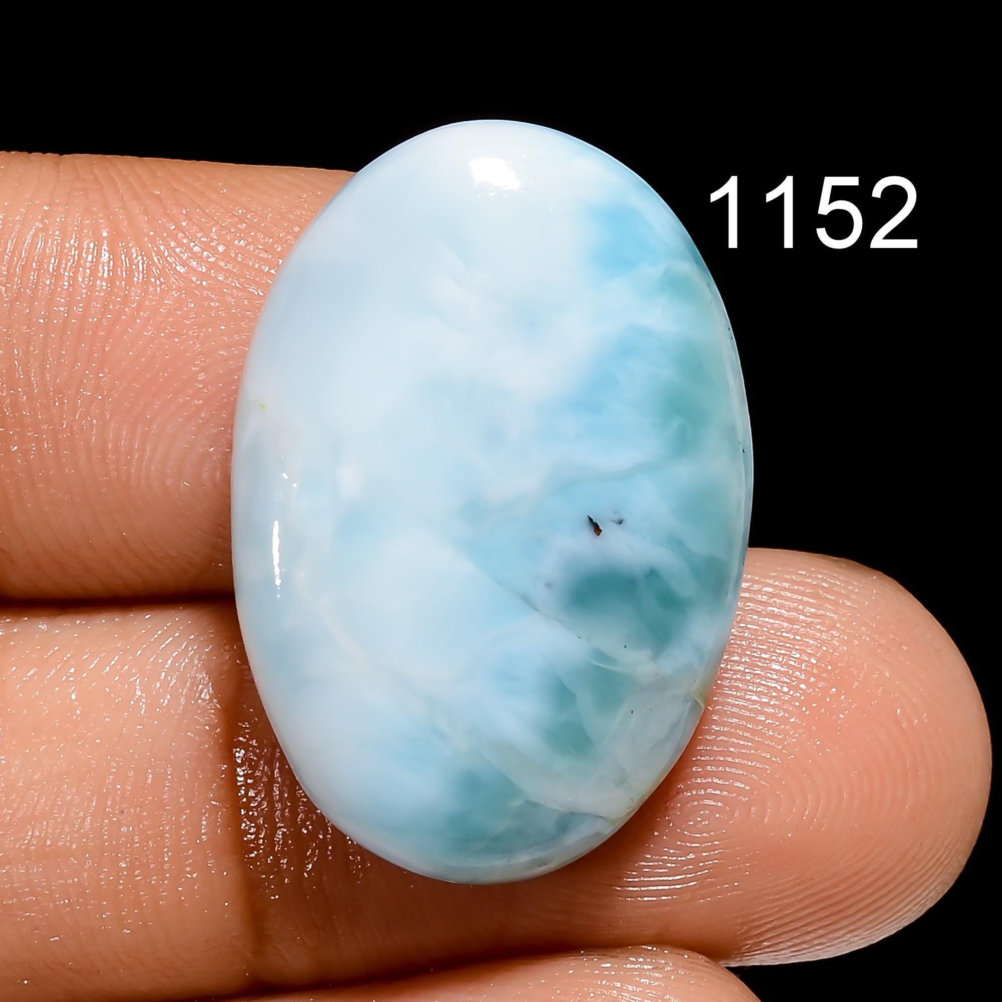 Natural Larimar Cabochon Gemstone, AAA Quality Blue Dominican Larimar for Jewelry Making - image 5