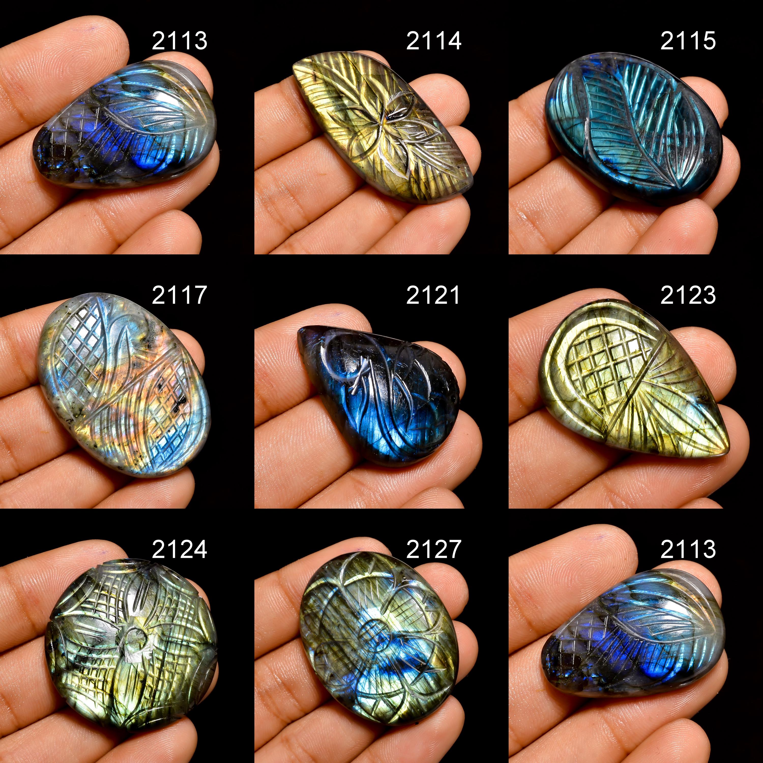 Natural Labradorite Fancy Carving Gemstone, Mix Shape Labradorite Carved Cabochon. - image 4