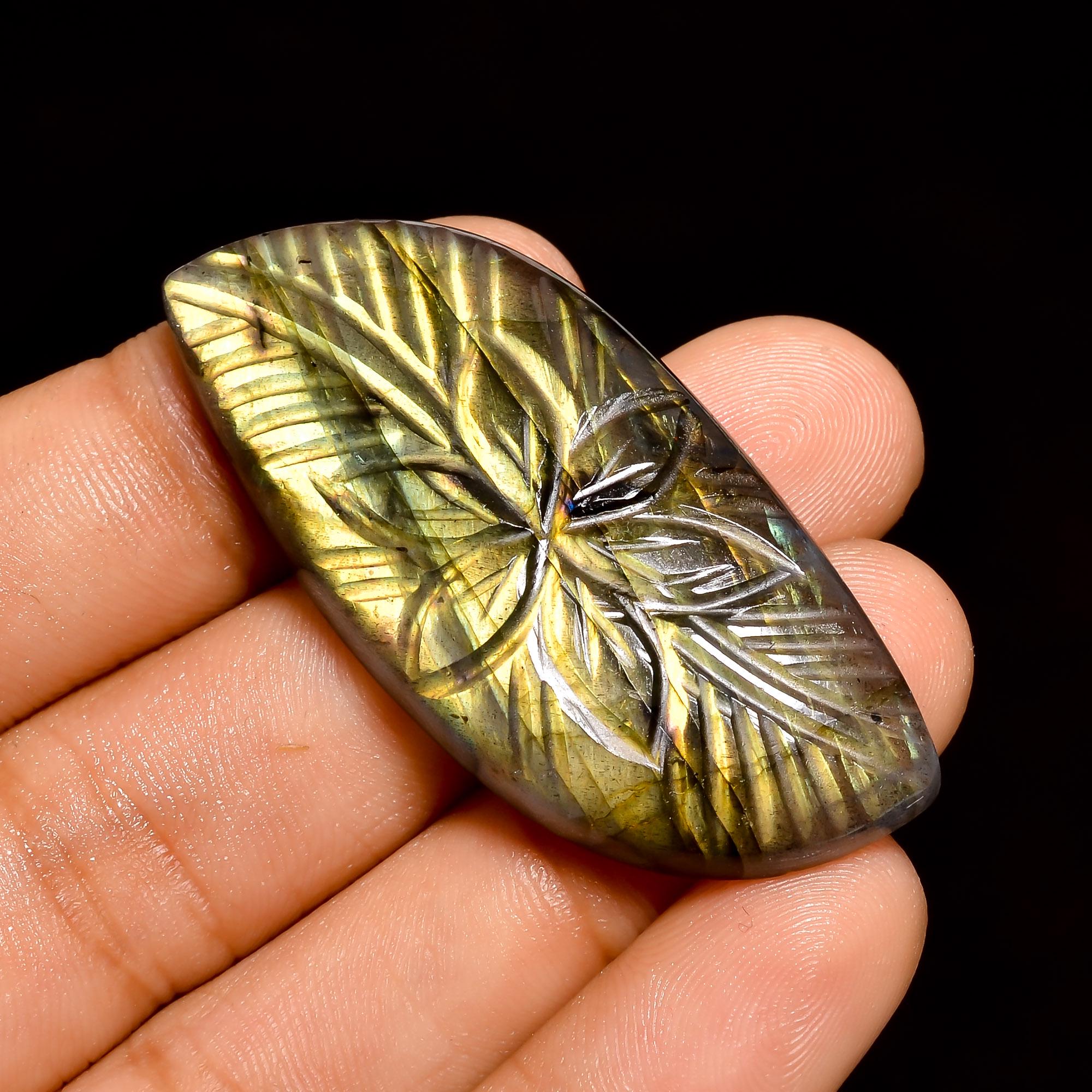 Natural Labradorite Fancy Carving Gemstone, Mix Shape Labradorite Carved Cabochon. - image 2