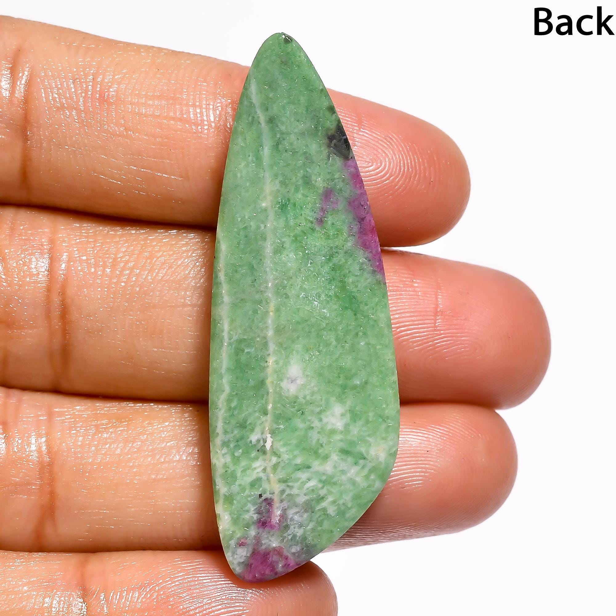 AAA Ruby Zoisite Gemstone Cabochon, Mix Shape, 47X16X5 mm - image 2