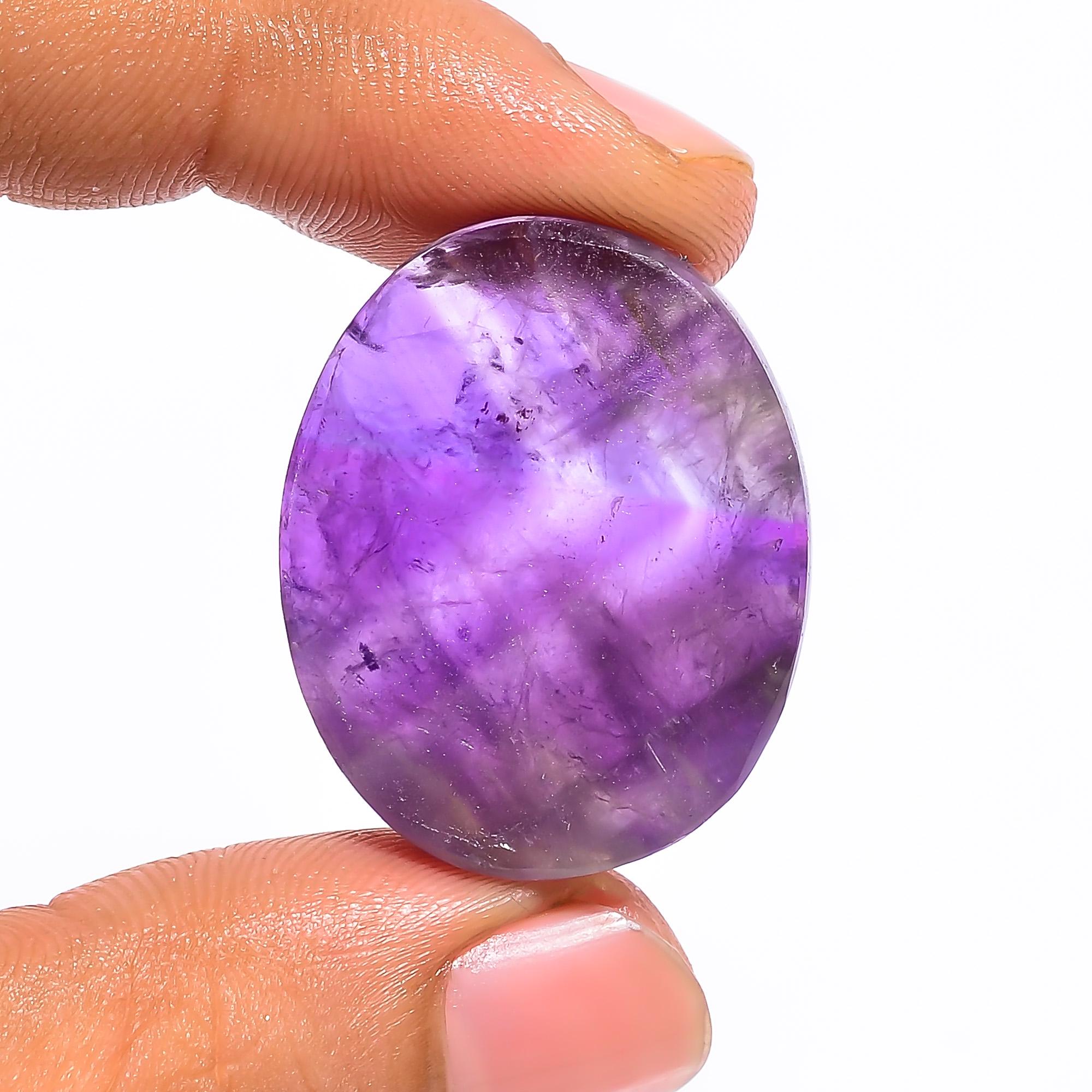 Natural African Amethyst Druzy Cabochon, Loose Gemstone - image 2