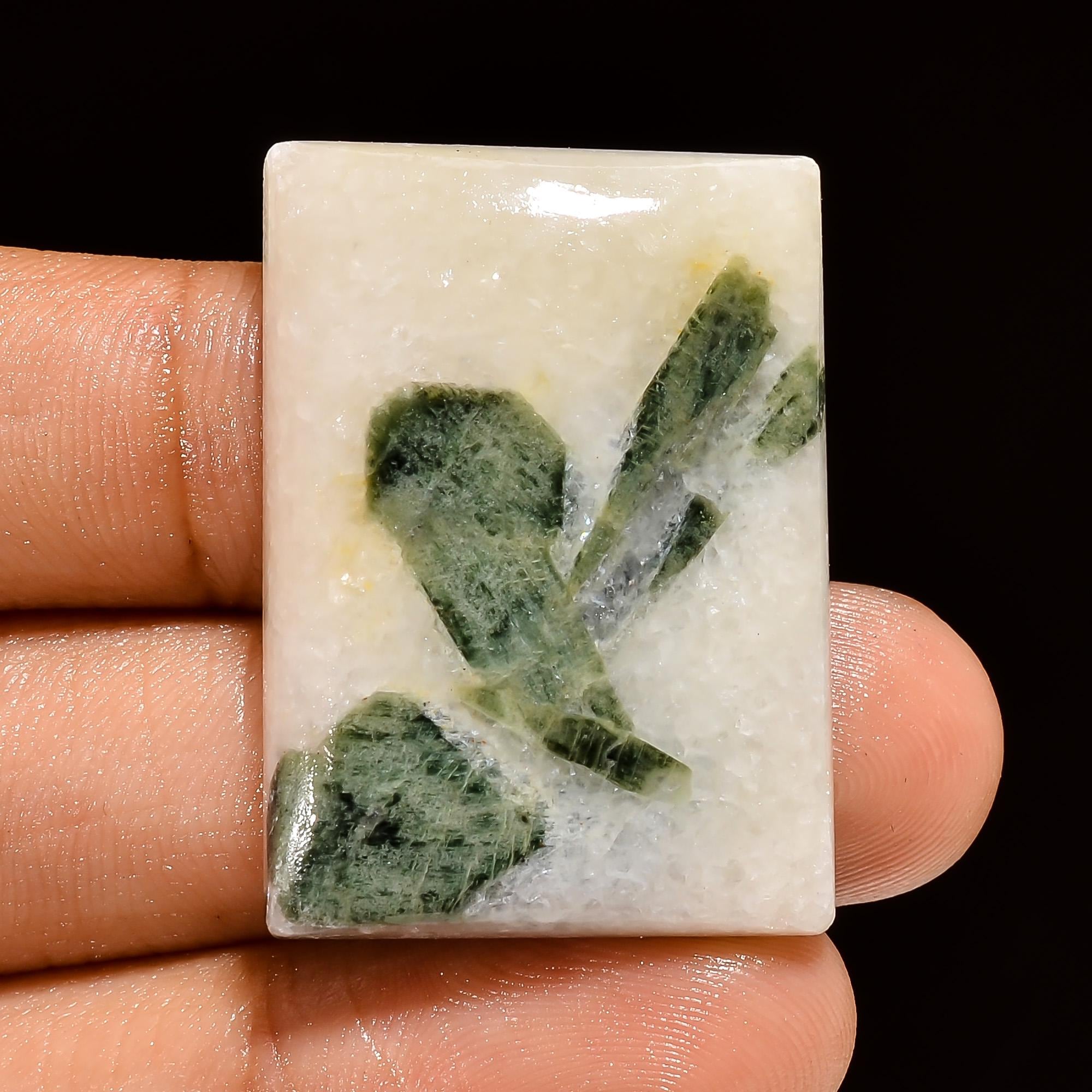AAA Green Tourmaline Quartz Cabochon: Loose Gemstone for Jewelry Making - image 3