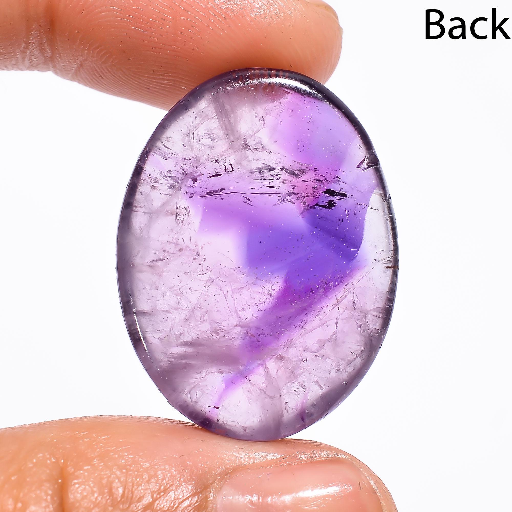 AAA Trapiche Amethyst Gemstone Cabochon, Unique Star Chevron Crystal (27x21x7 mm) - image 2
