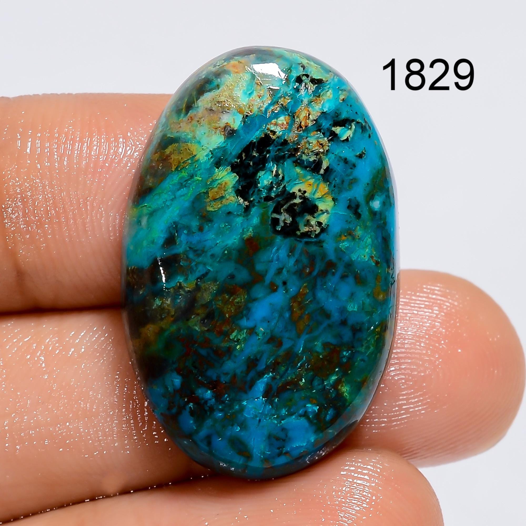 AAA Parrot Wing Chrysocolla Cabochon: Natural Gemstone Jewelry Making - image 7