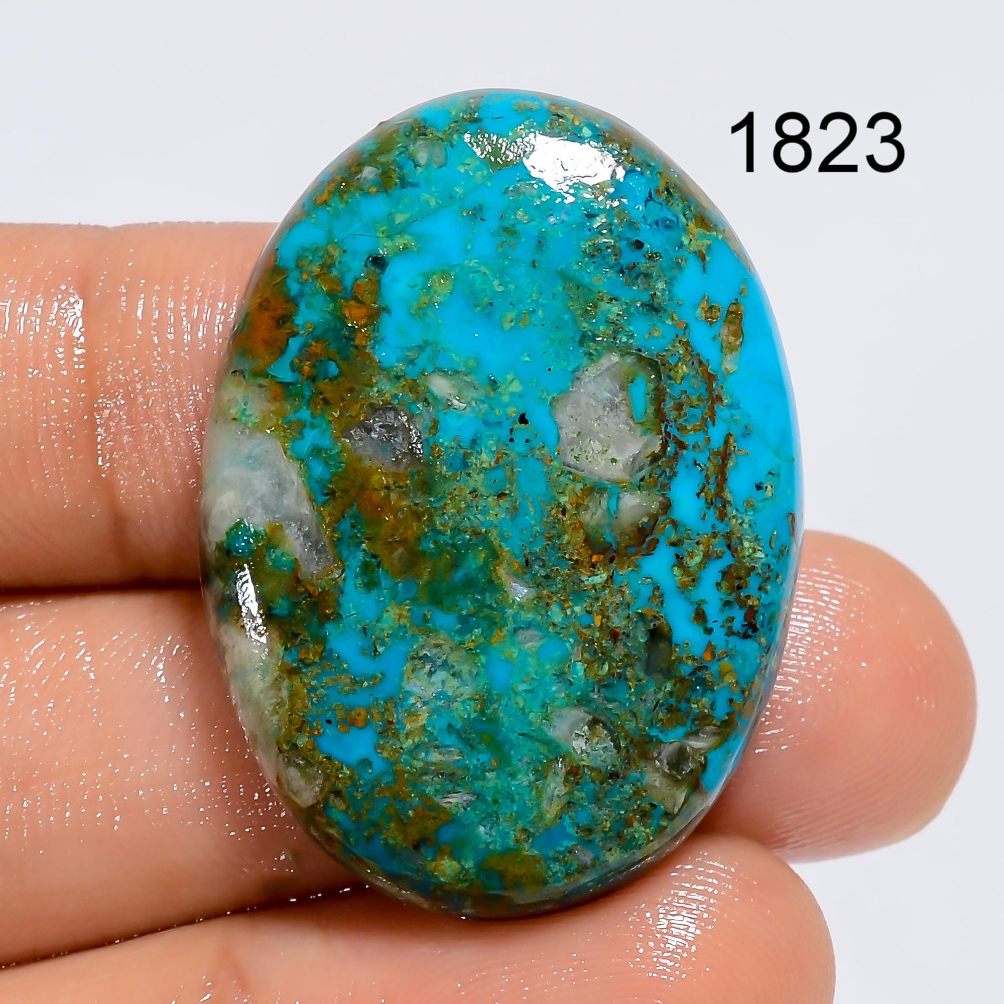 AAA Parrot Wing Chrysocolla Cabochon: Natural Gemstone Jewelry Making