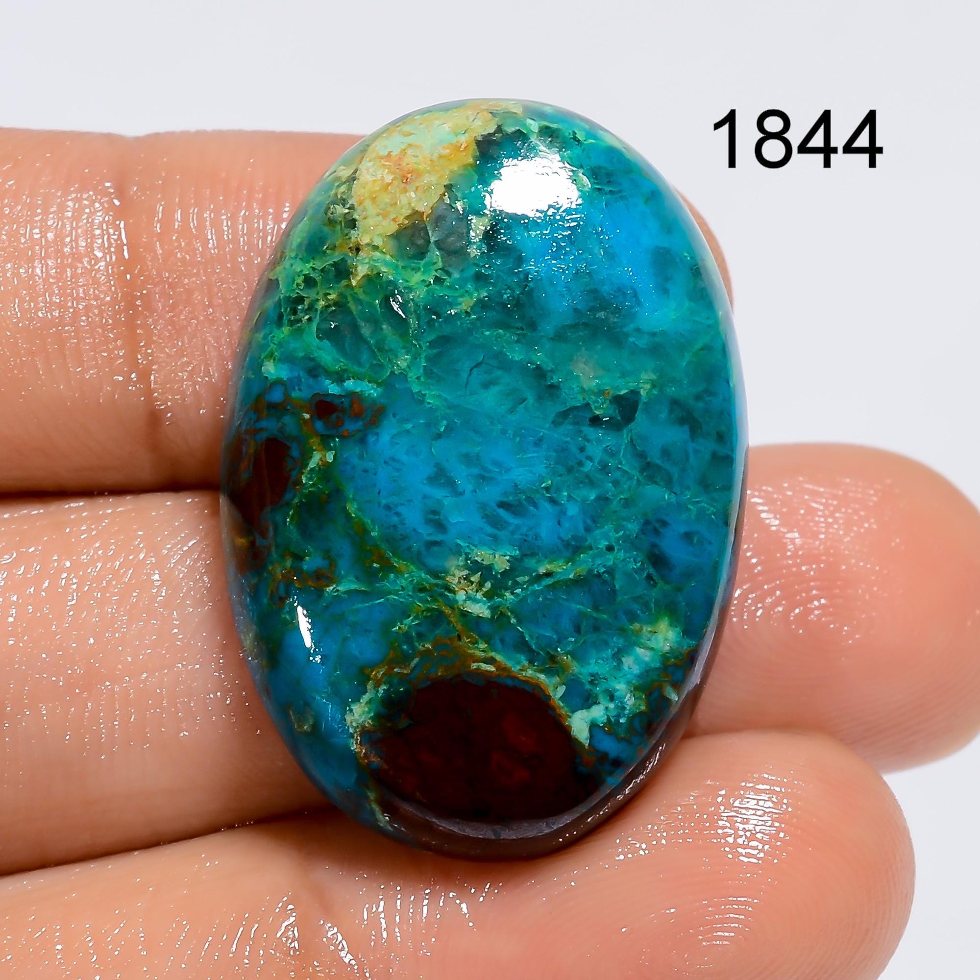 AAA Parrot Wing Chrysocolla Cabochon, Congo Gemstone - image 2