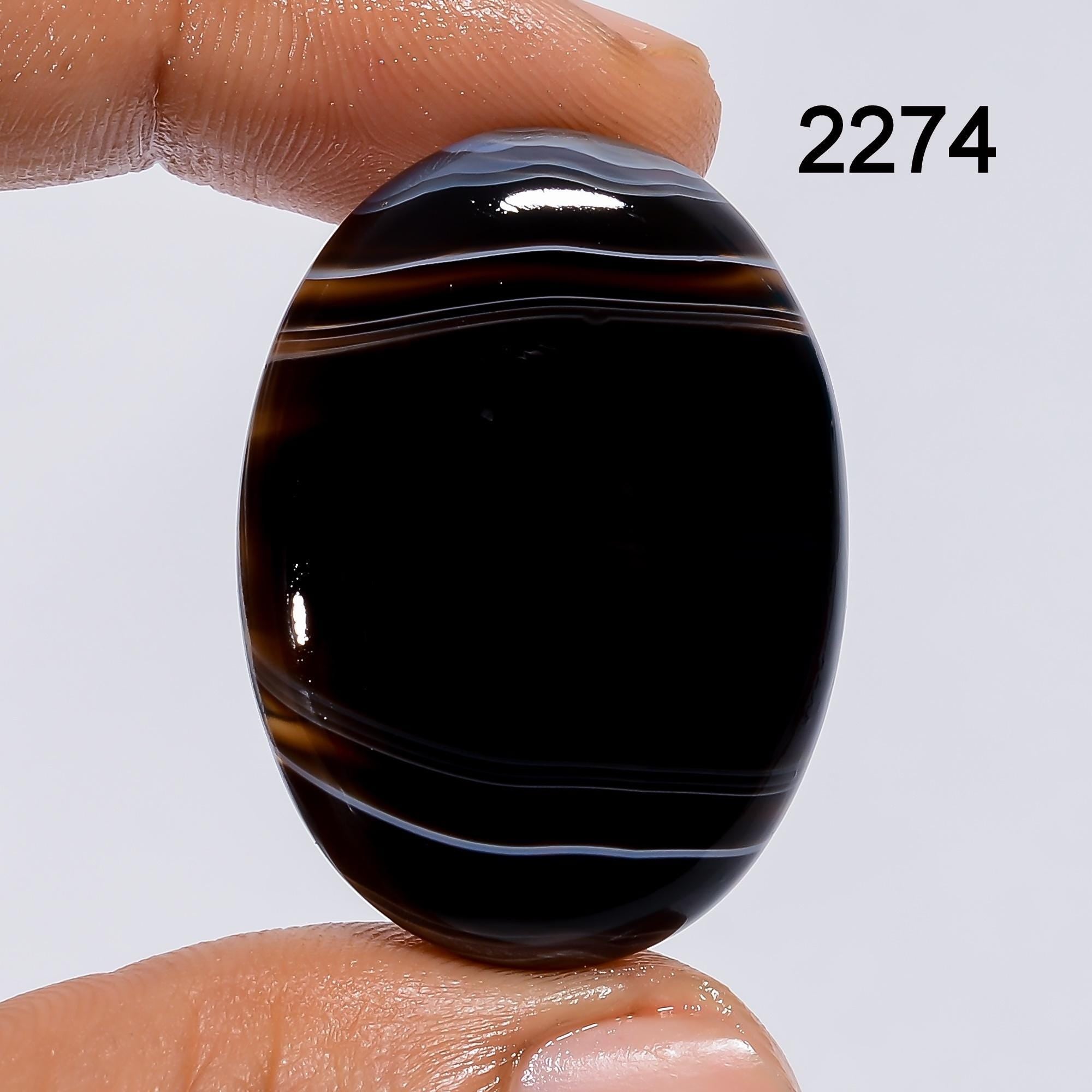 Natural Black Banded Agate Gemstone, , Loose Designer Black Banded Agate Cabochon For Jewelry Making Supply Gift For Her