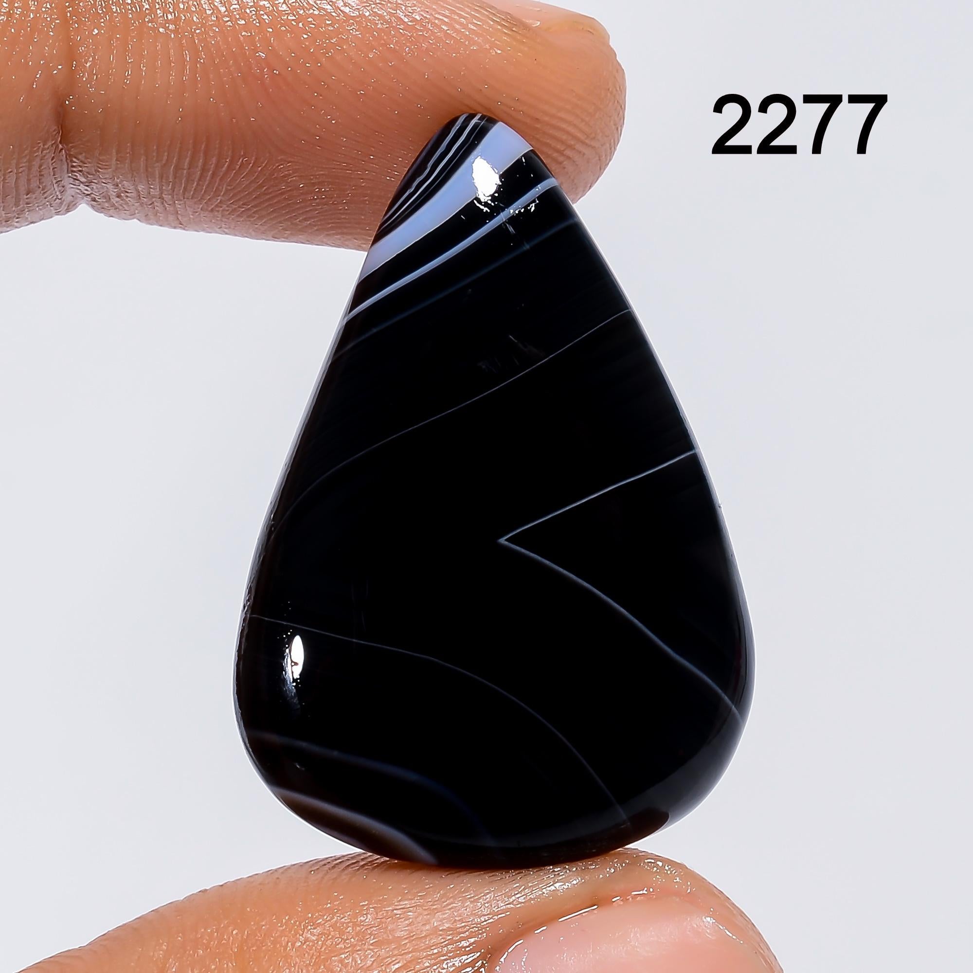 Natural Black Banded Agate Gemstone, Loose Designer Black Banded Agate Cabochon For Jewelry Making Supply Gift For Her.