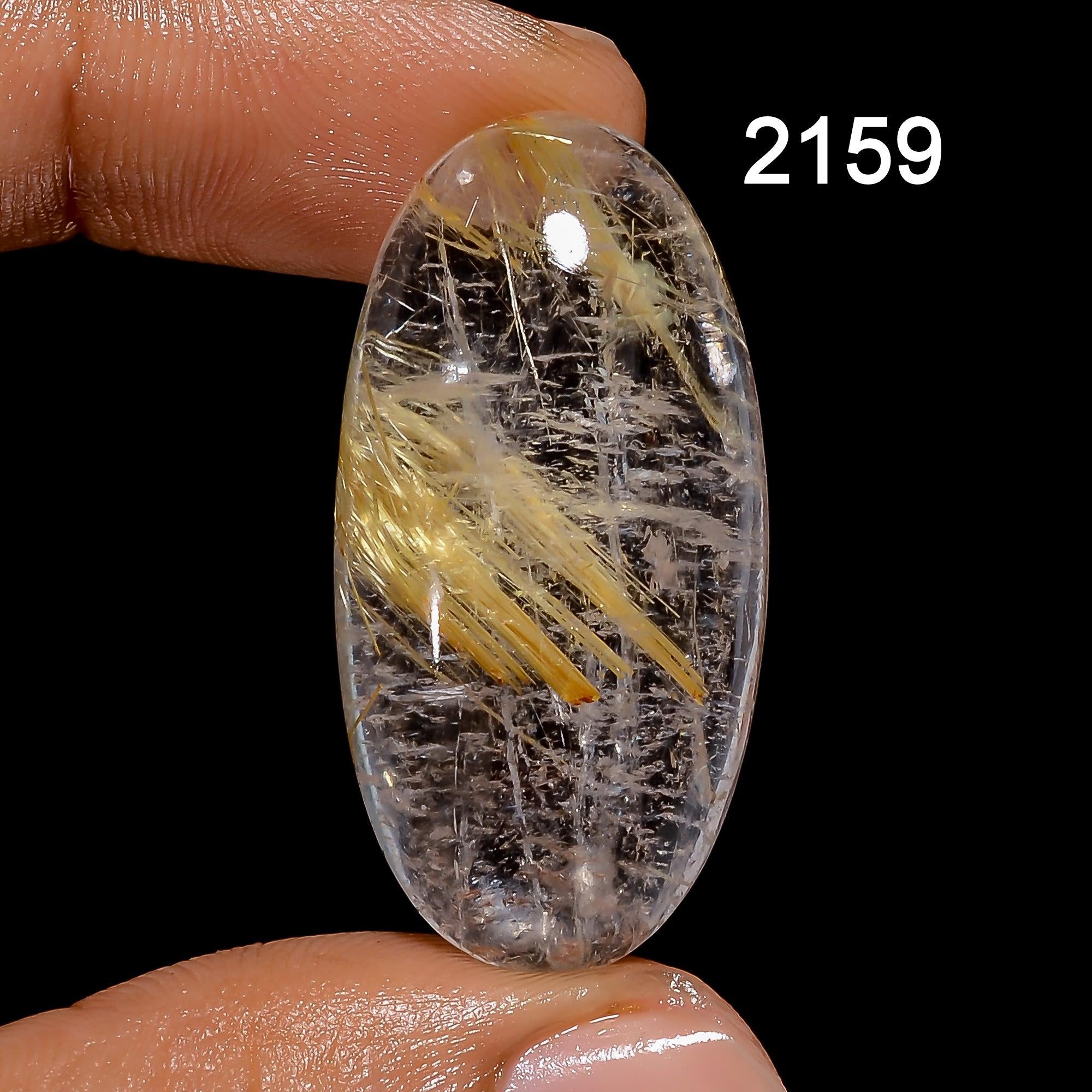 Natural Golden Rutile Quartz Cabochon, Mix Gemstone Pendant Jewelry Making Healing Crystal. - image 6