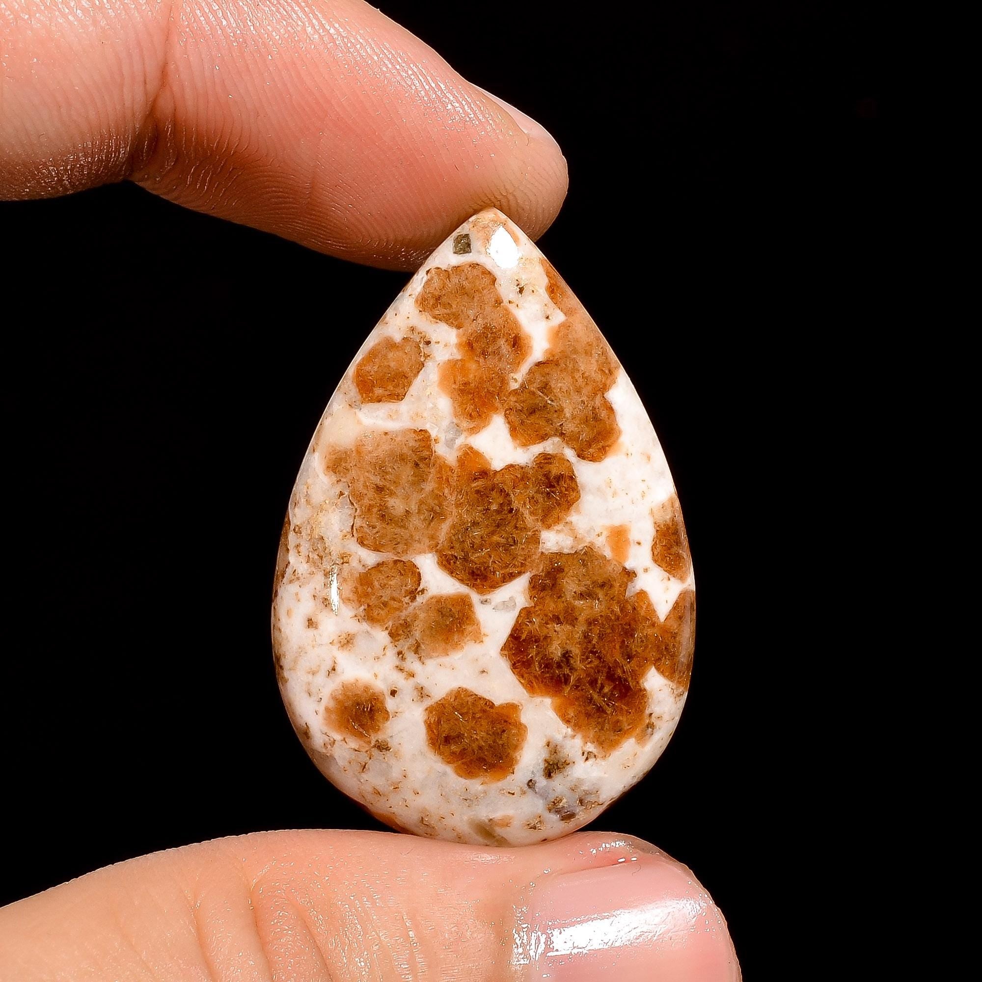 Garnet In Limestone Gemstone, Radiant Shape  Loose Cabochon Gemstone For Jewelry Making Supply, Handmade Jewelry Crafts 