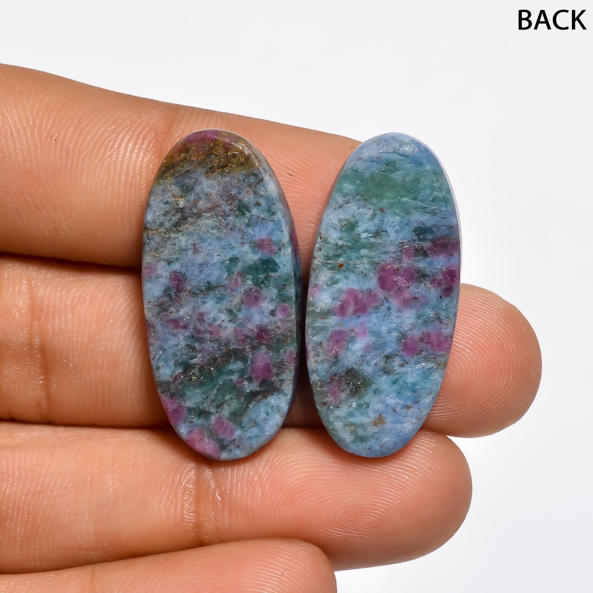 Ruby Kyanite Pair Cabochon,Natural Kyanite Designer Gemstone,Loose Gemstone For Jewelry Making Supplies,Designer Matched - image 2