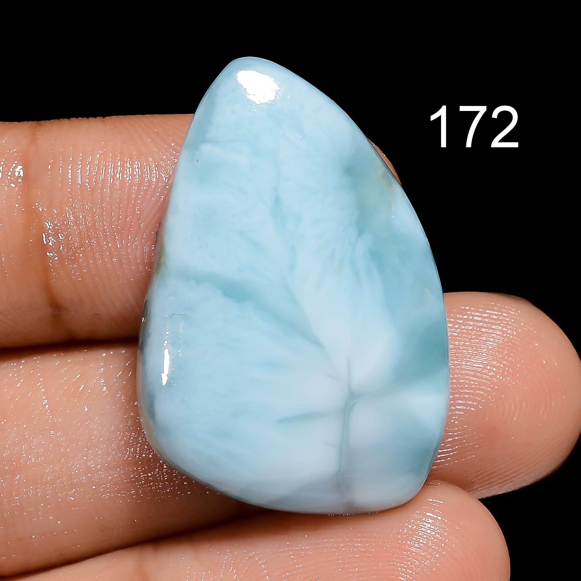 Natural Larimar Cabochon, Dominican Pectolite Gemstone, Jewelry Making - image 9