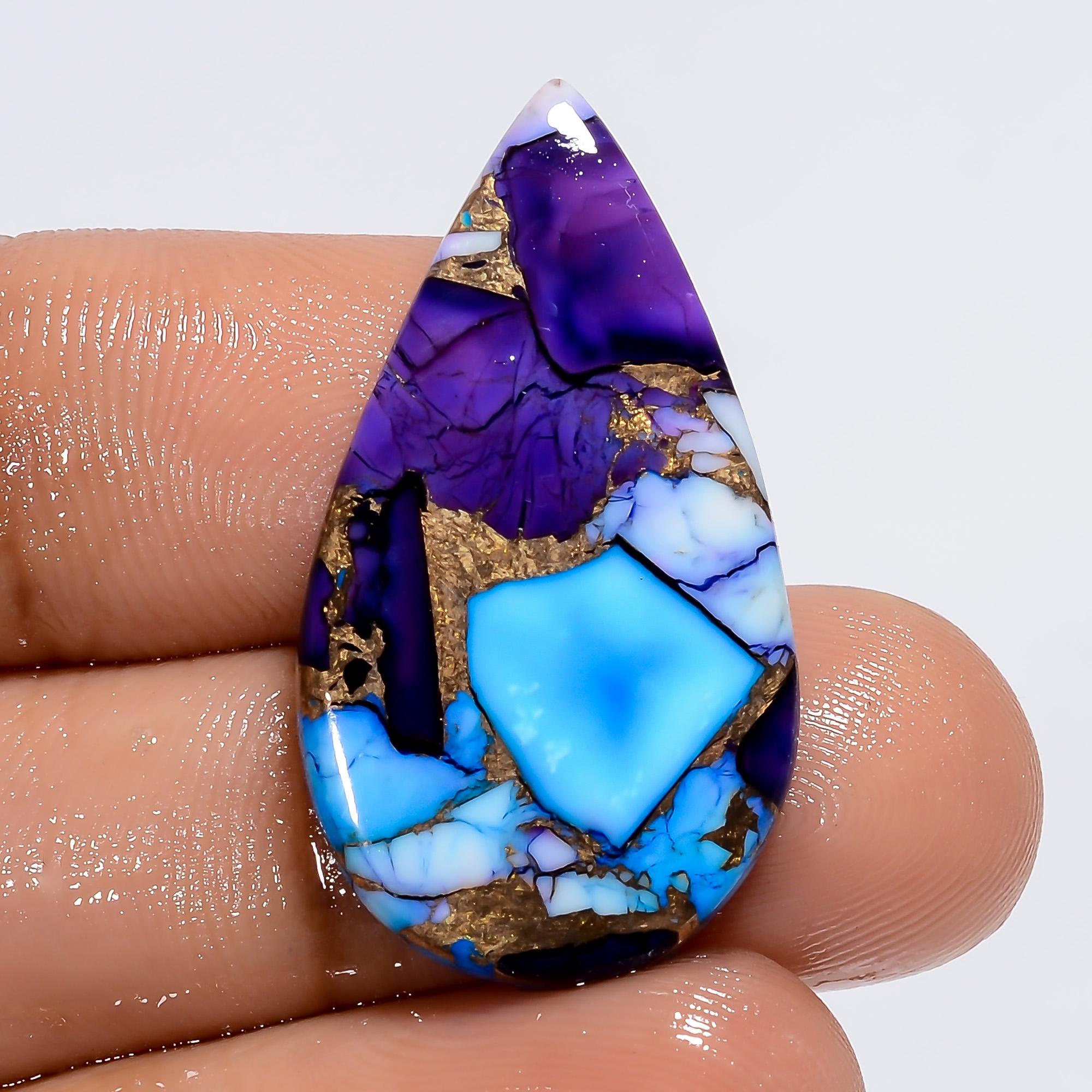 Purple Copper Turquoise Cabochon Mix Shape Loose Gemstone For Jewelry Making - image 2