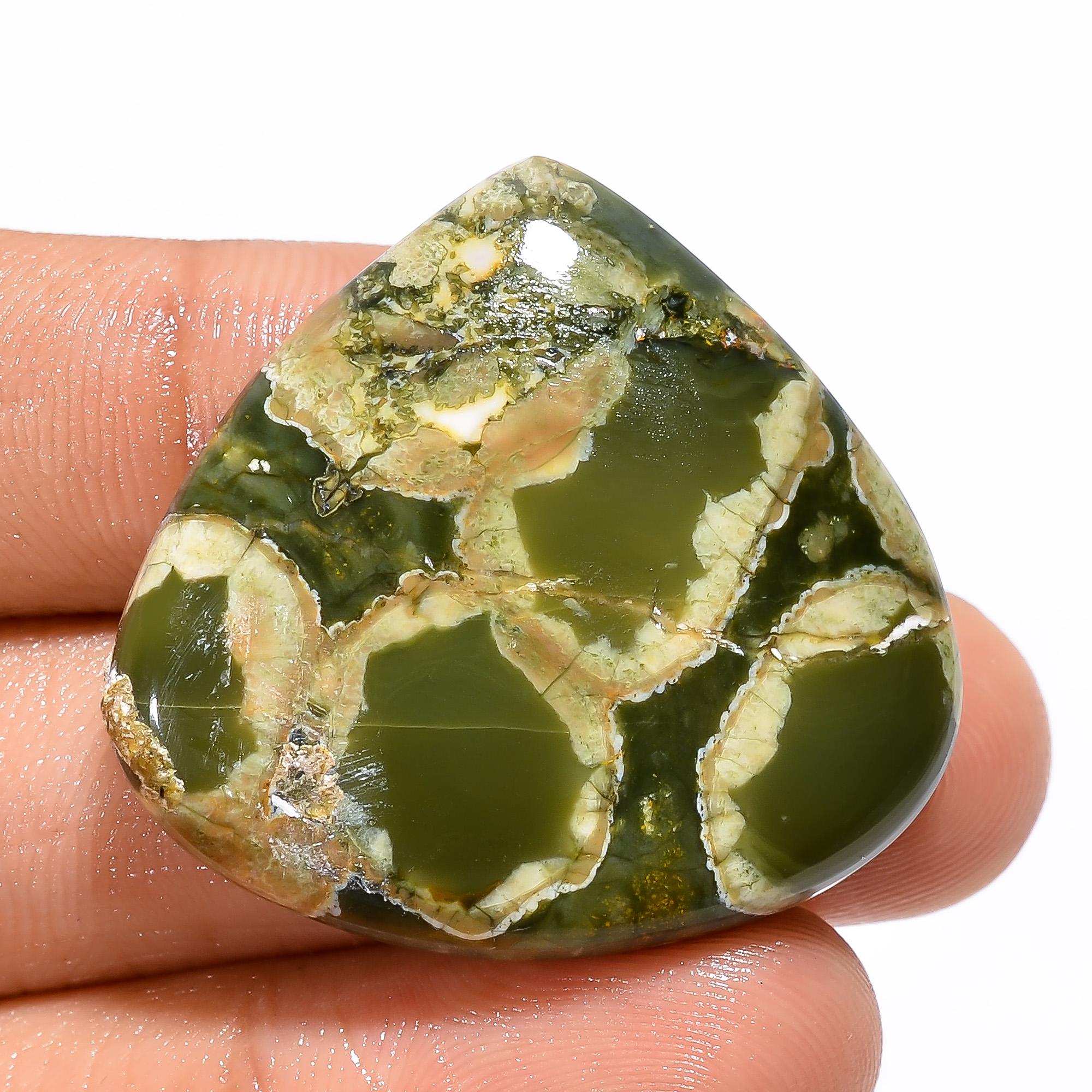 Natural Rhyolite Gemstone :  Heart Shape for Jewelry Making 31X33X7 mm, 48 Cts
