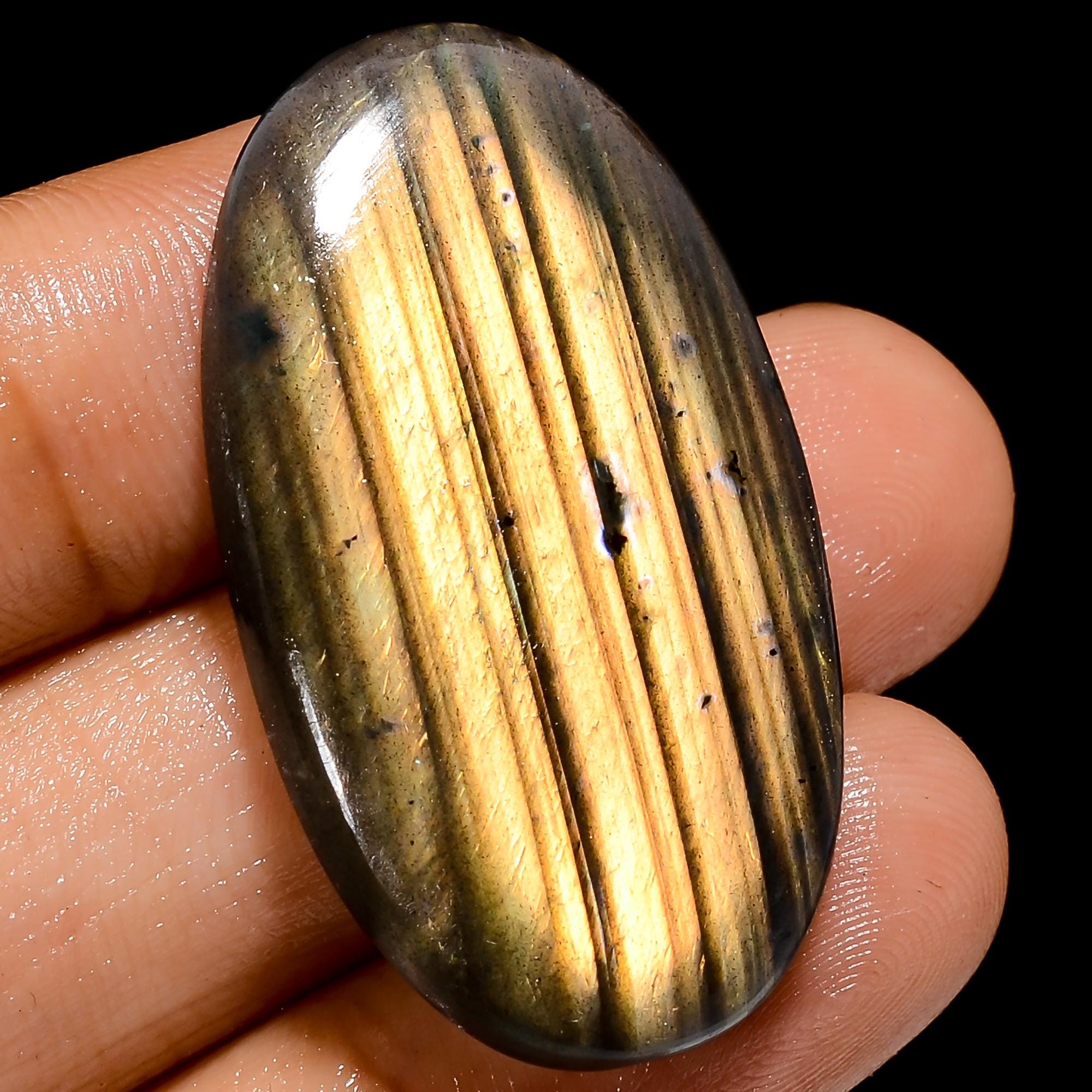 Multi Fire Labradorite Cabochon: Natural Oval Gemstone (36X20X5 mm) - image 2