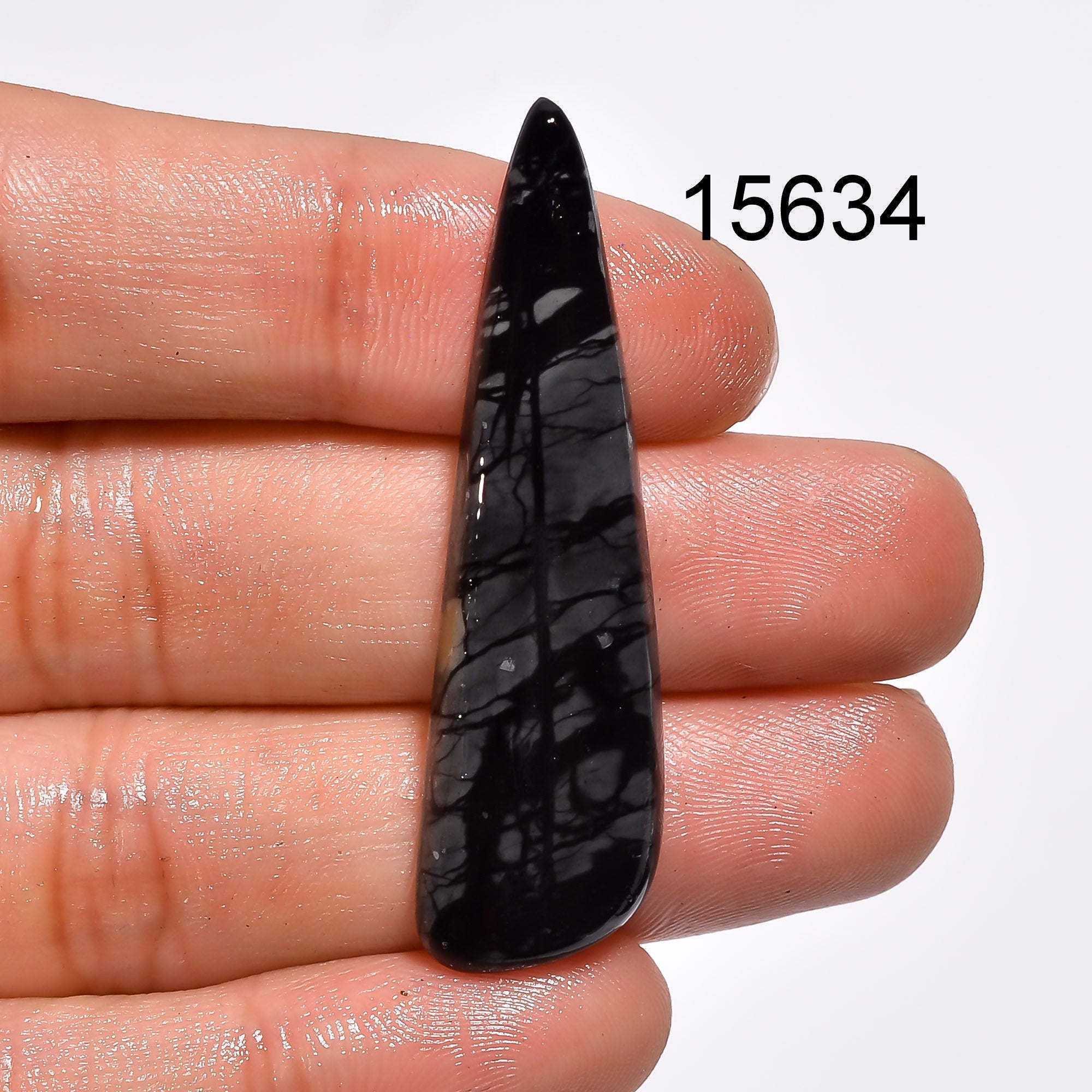 Polished Picasso Jasper Cabochon, Fancy Gemstone Pendant (48X13X4 mm)