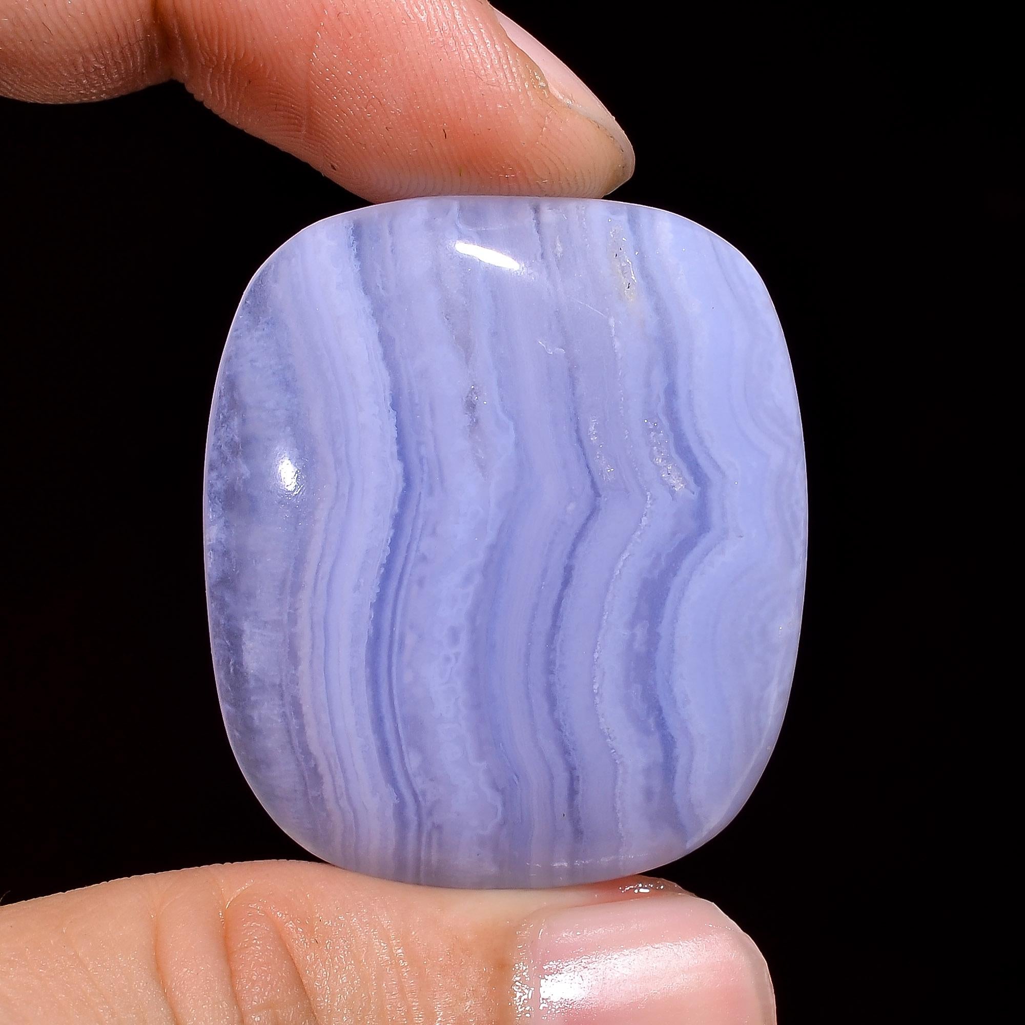 AAA Blue Lace Agate Cabochon, Natural Gemstone Healing Crystal Jewelry Making