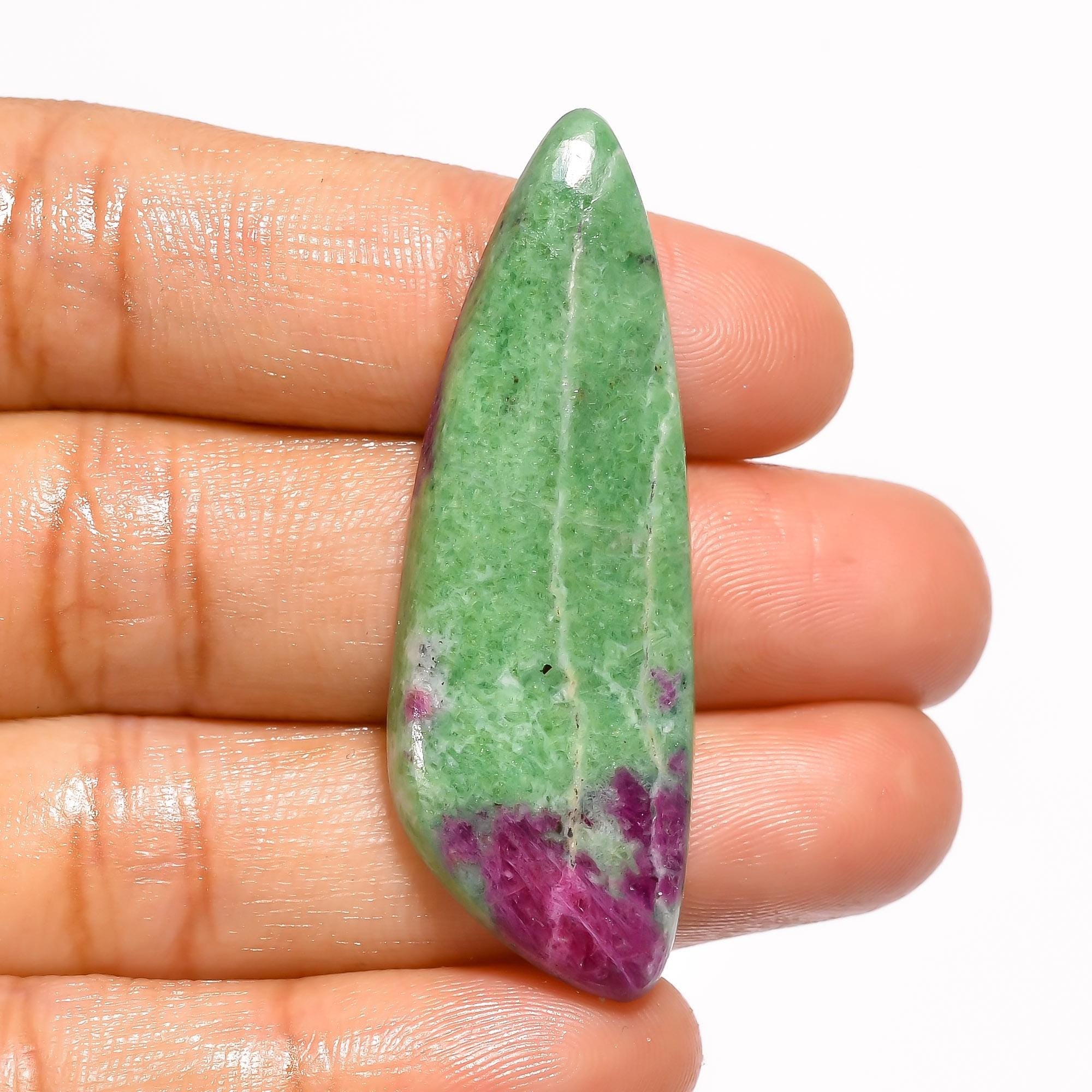 AAA Ruby Zoisite Gemstone Cabochon, Mix Shape, 47X16X5 mm