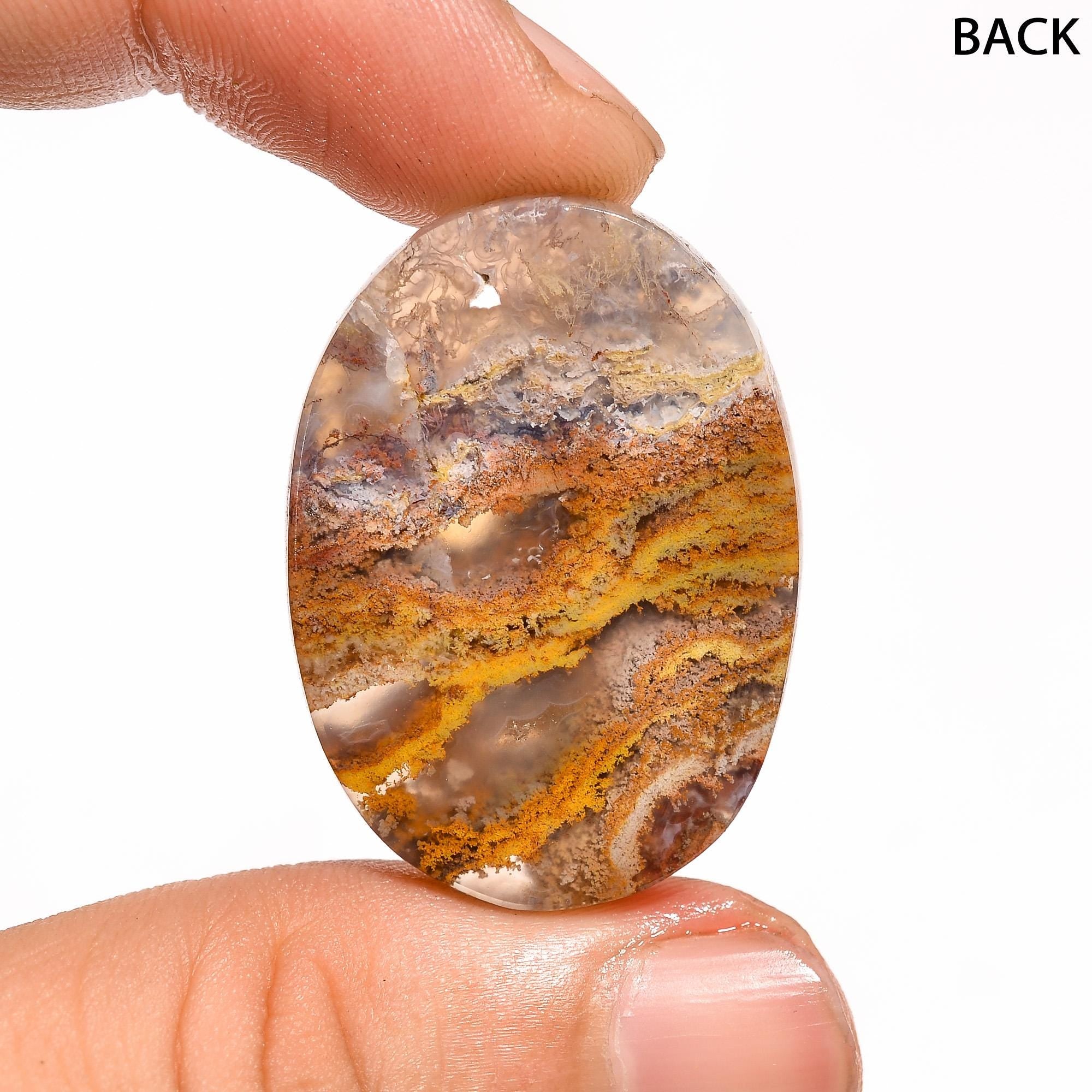 Indonesian Agate Gemstone, Big Size translucent Scenic Indonesian Agate Cabochon, Designer Loose Agate Gemstone For Jewe - image 2