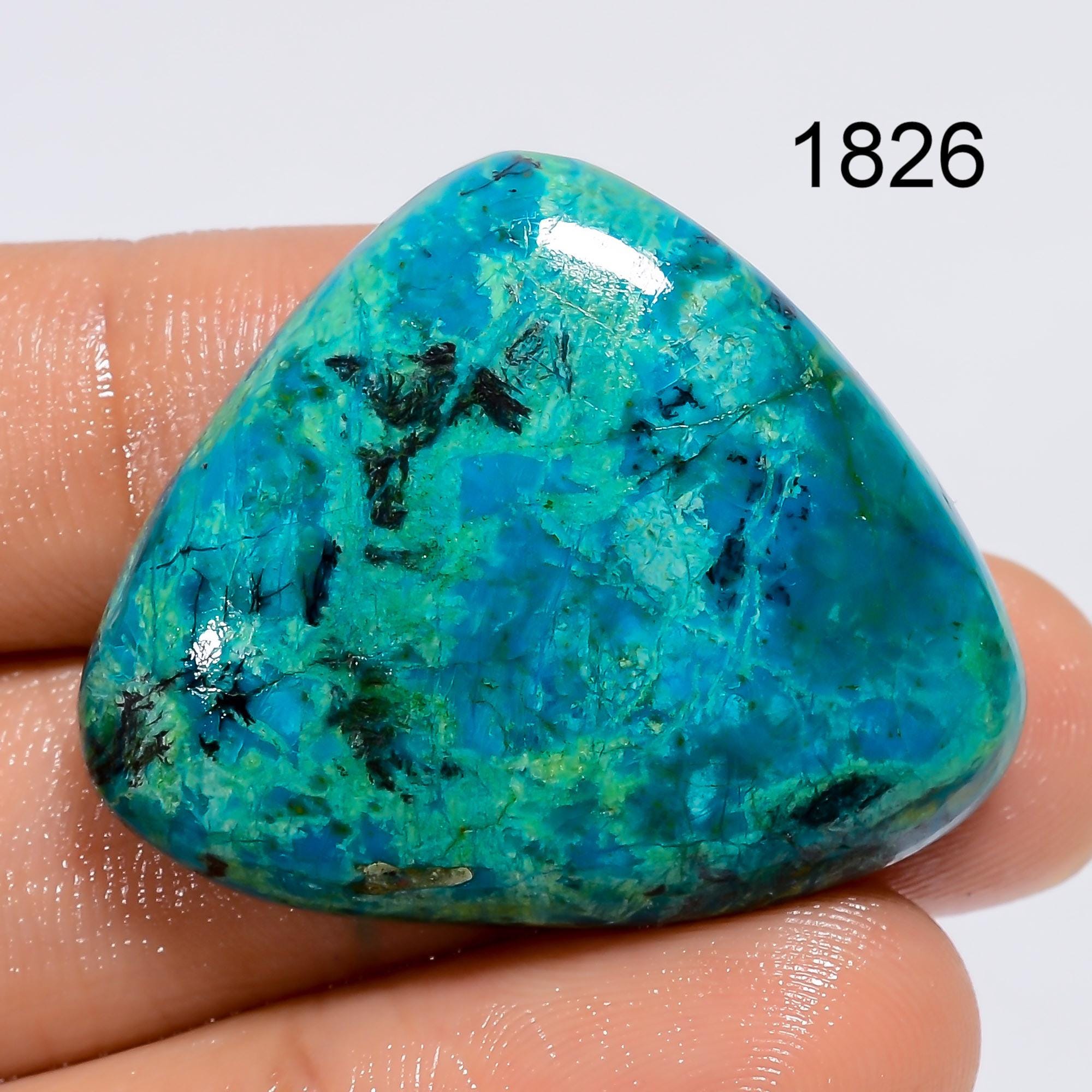 AAA Parrot Wing Chrysocolla Cabochon: Natural Gemstone Jewelry Making - image 4