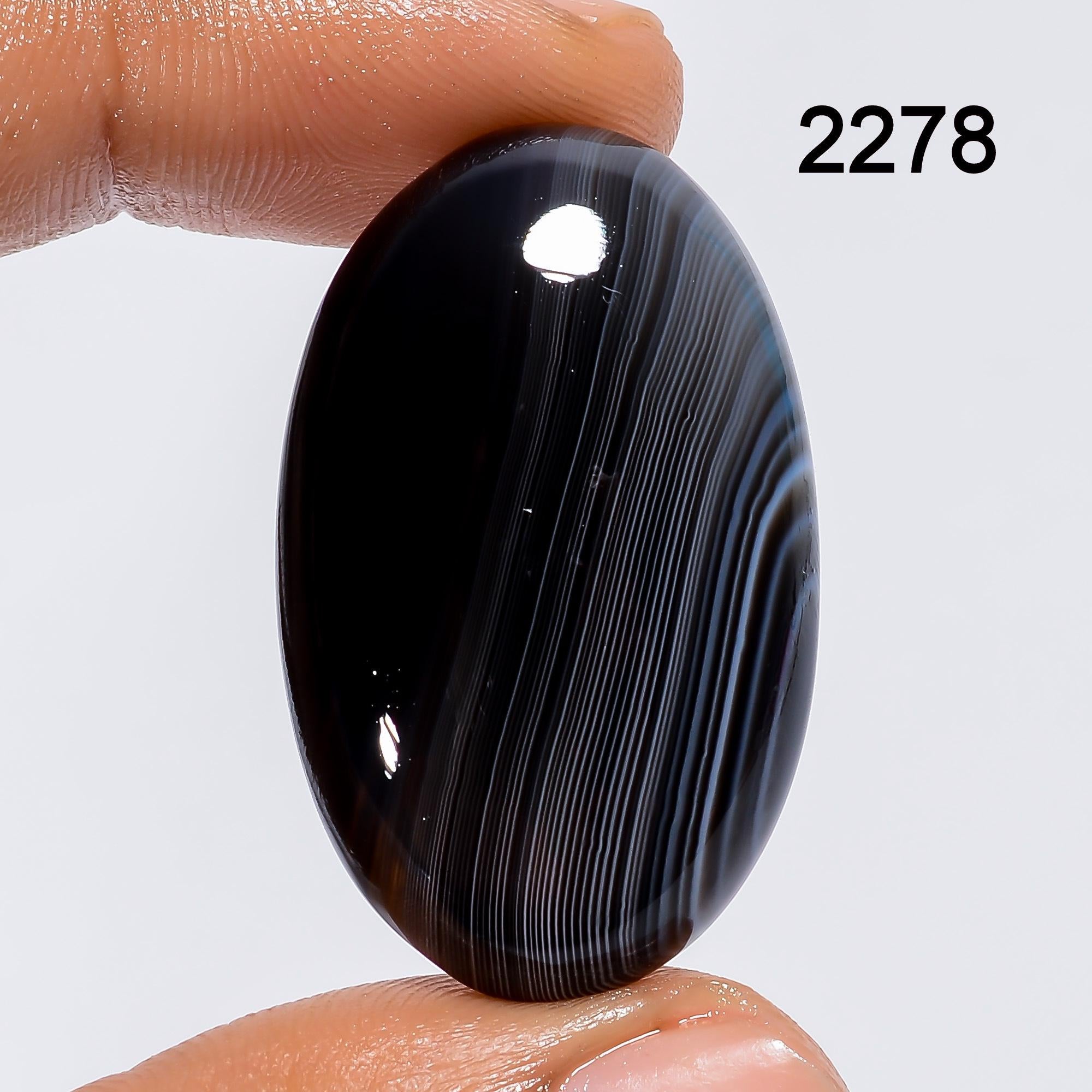 Black Banded Agate Cabochon, Mixed Gemstone Natural Loose Healing Crystal - image 6