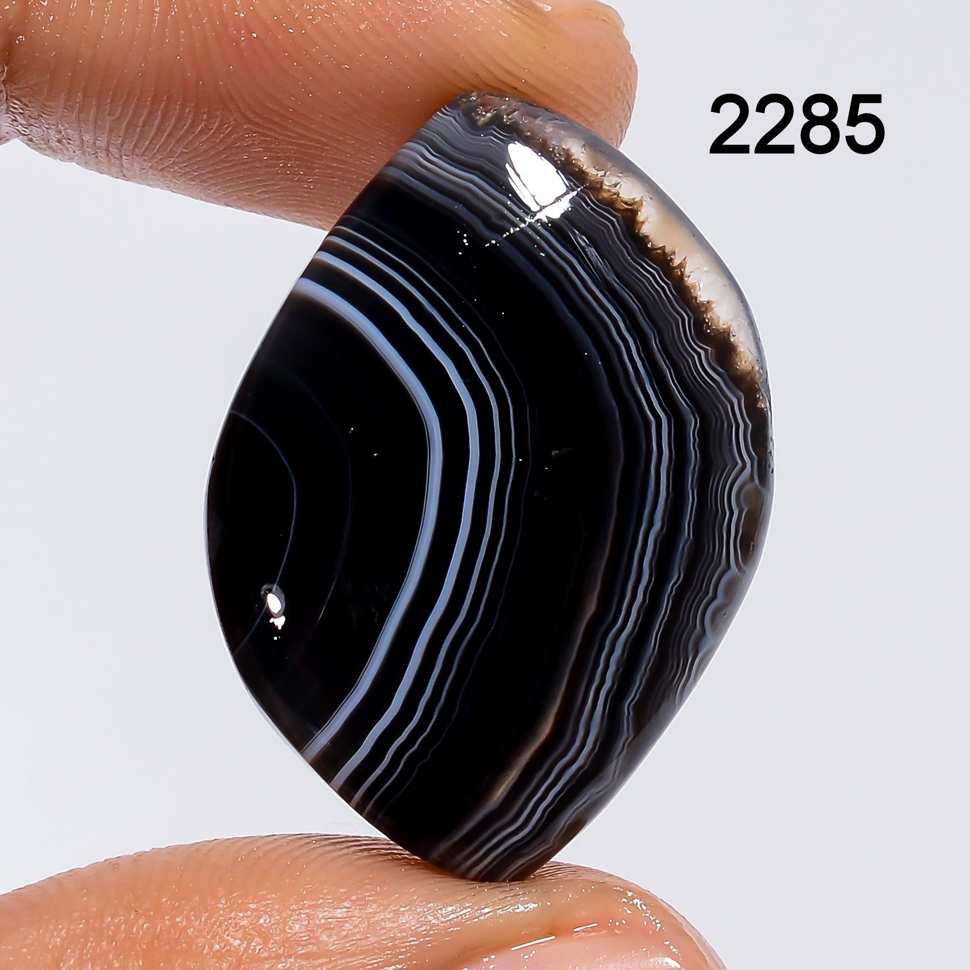 AAA Black Banded Agate Cabochon, Jewelry Making Supply - image 7