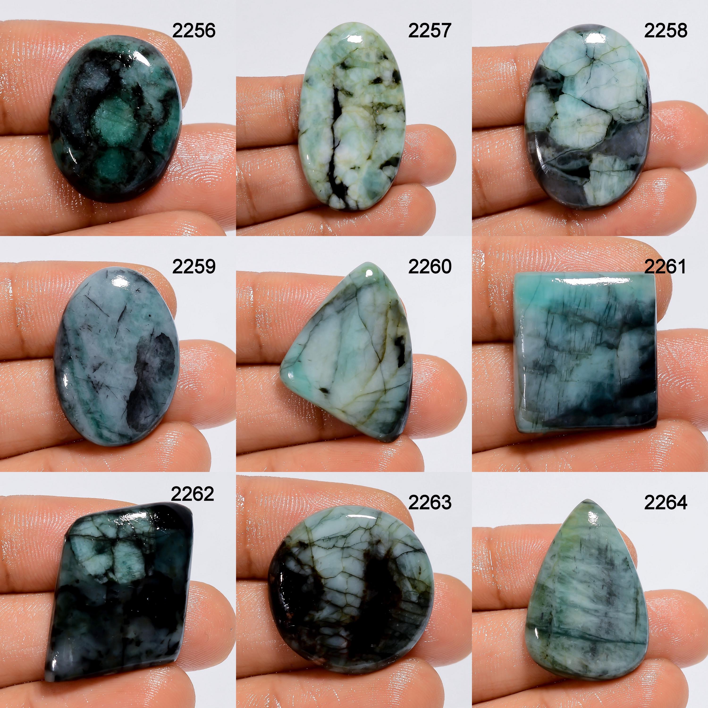 Mix Shape Natural Emerald Cabochon, Loose Gemstone for Jewelry Making - image 4