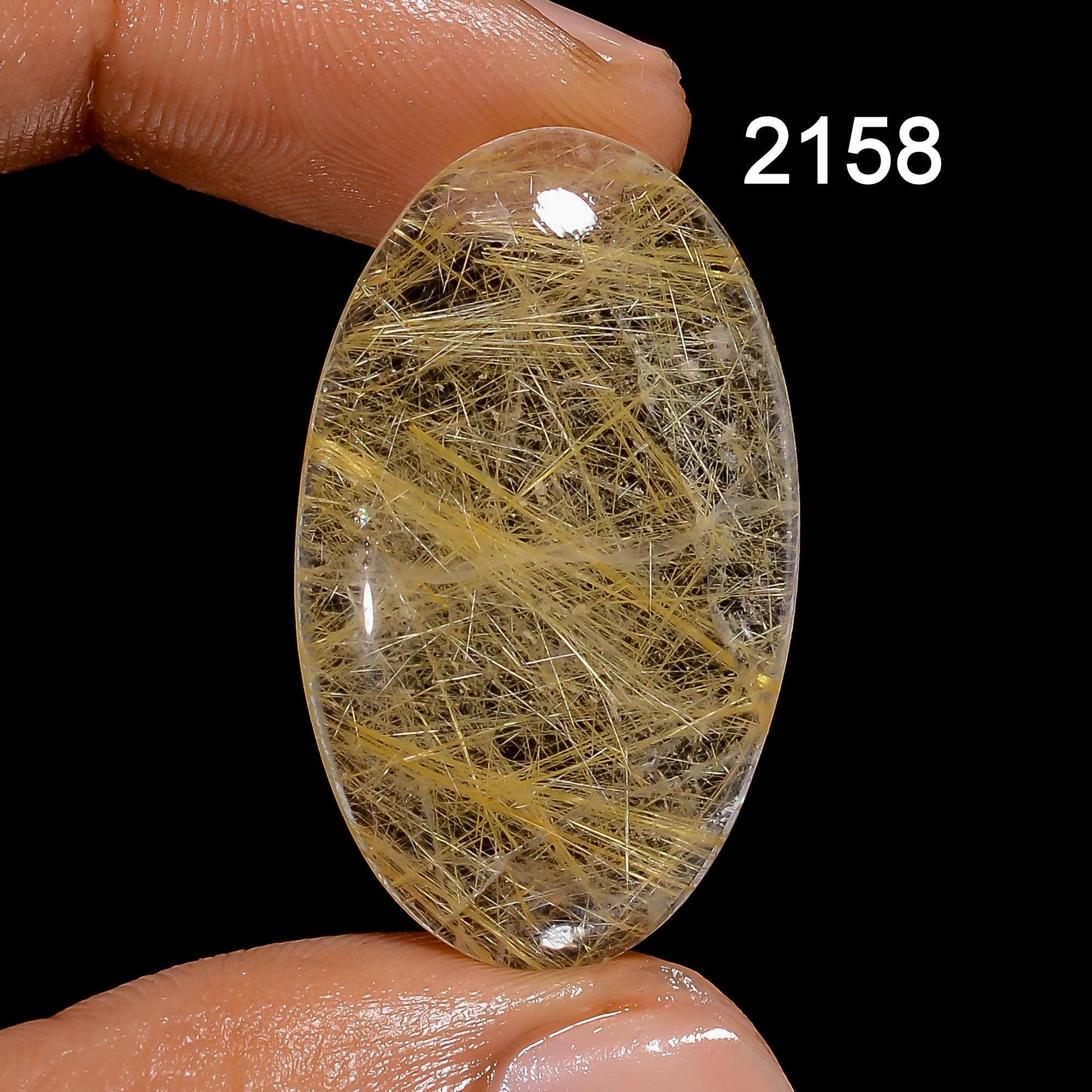 Natural Golden Rutile Quartz Cabochon, Mix Gemstone Pendant Jewelry Making Healing Crystal. - image 5