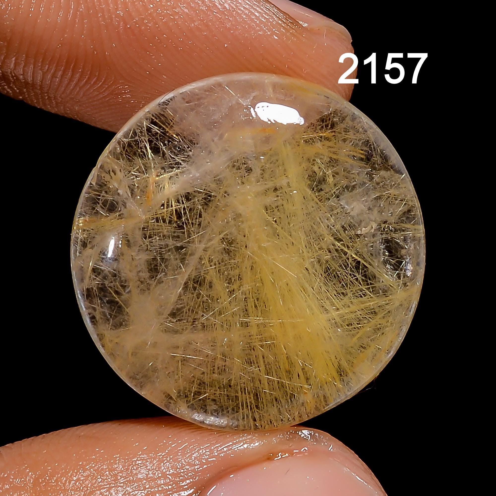 Natural Golden Rutile Quartz Cabochon, Mix Gemstone Pendant Jewelry Making Healing Crystal. - image 3