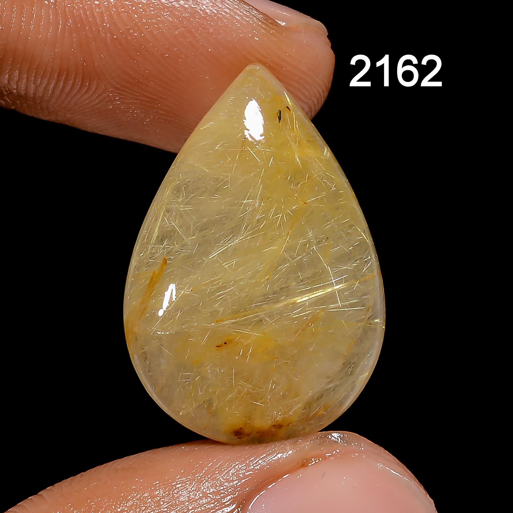 Natural Golden Rutile Quartz Cabochon, Mix Gemstone Pendant Jewelry Making Healing Crystal. - image 4