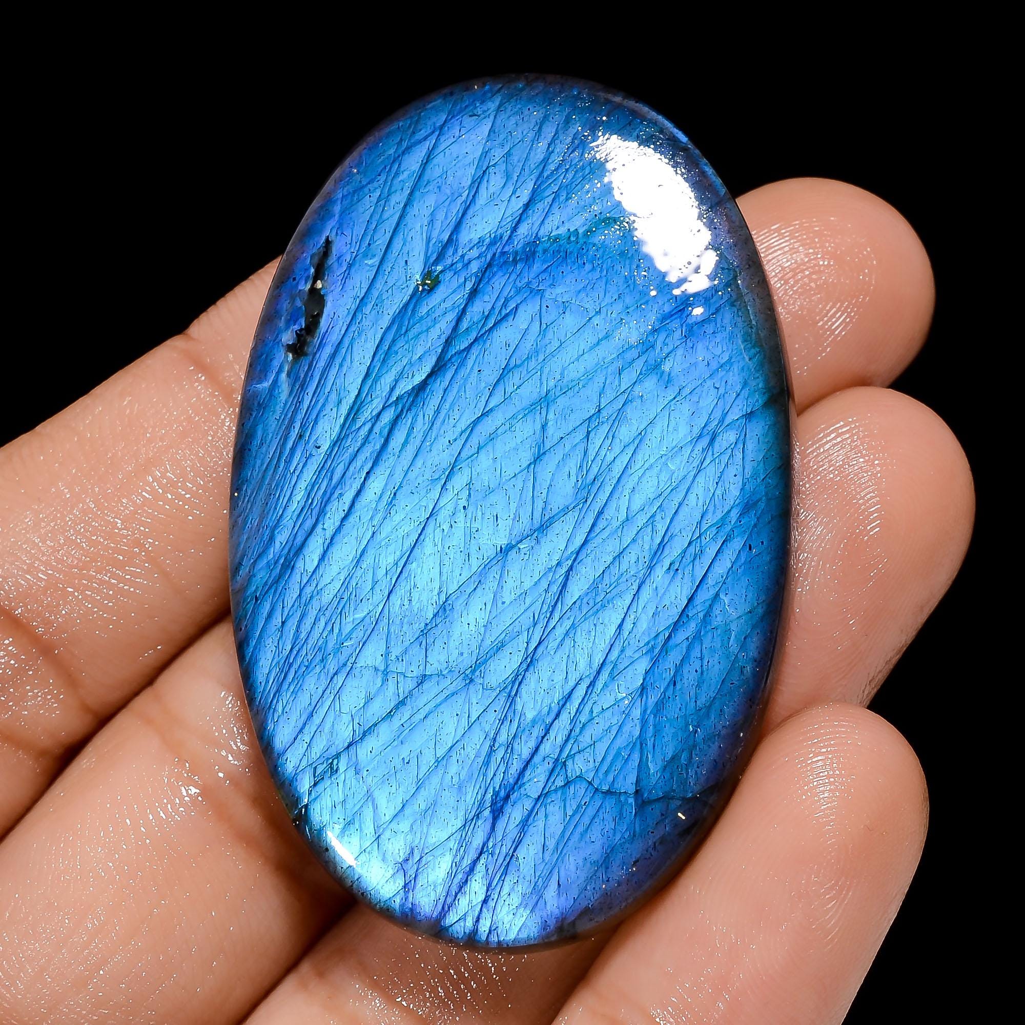 Blue Labradorite Gemstone, Natural Oval Shape Labradorite, Rare Labradorite Gemstone For Jewelry Stone, Healing Crystal 