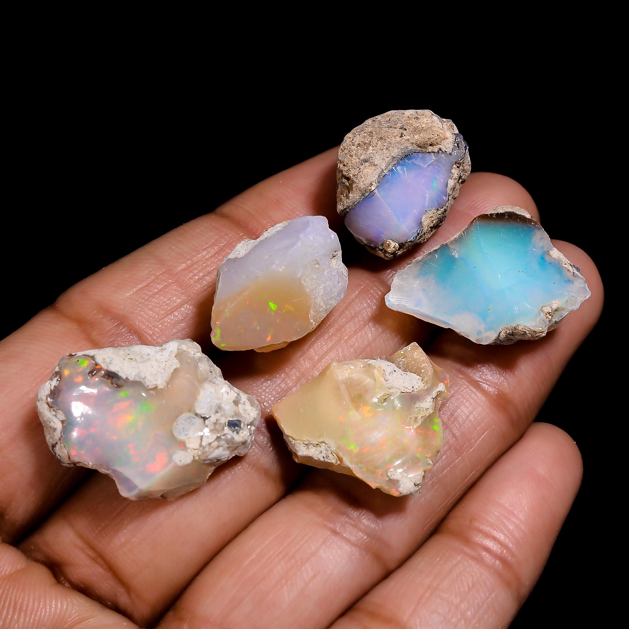 3 AAA Ethiopian Raw Opal Crystals: Reiki Healing Stones These fire striking opals are directly mined from Ethiopia,and g - image 4