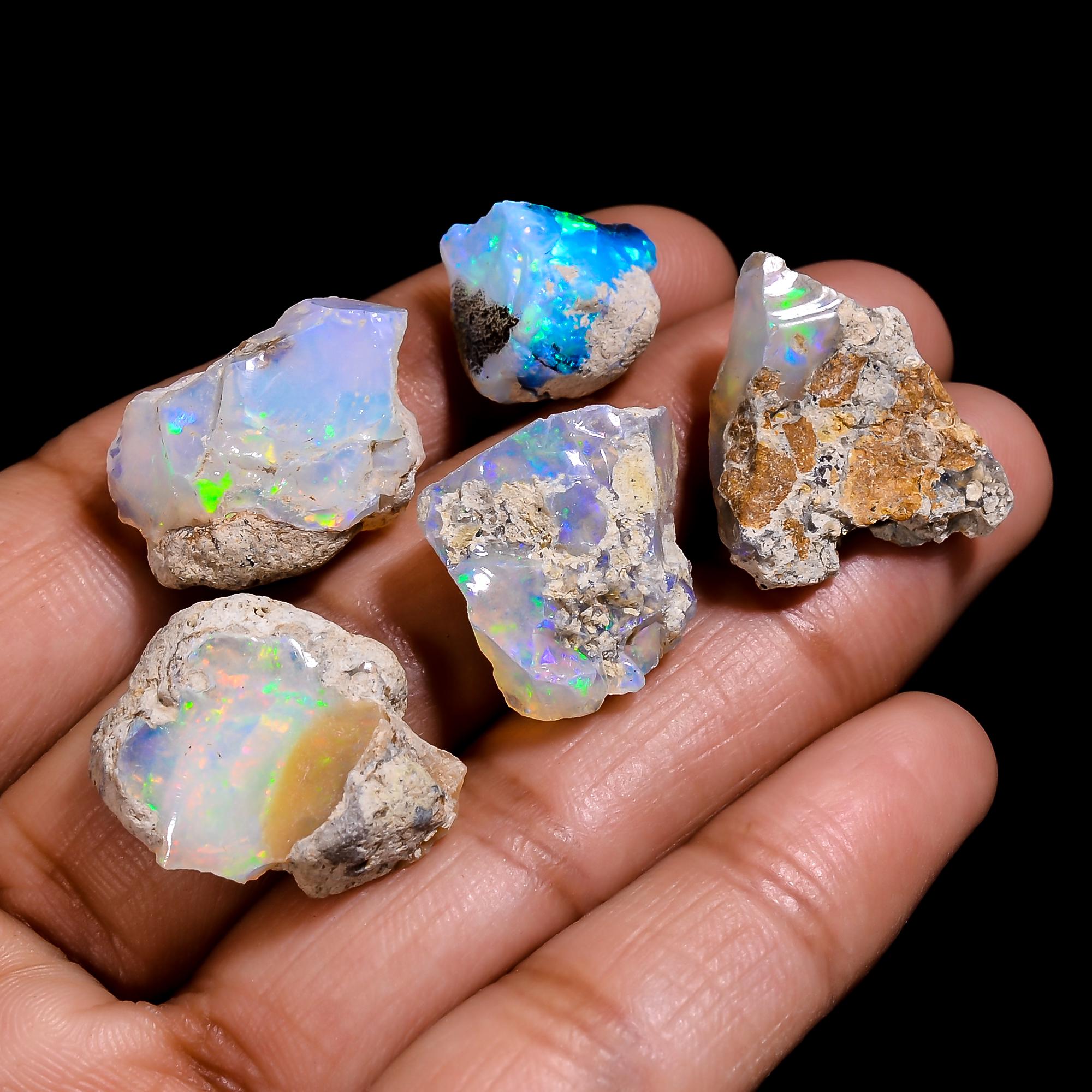 3 AAA Ethiopian Raw Opal Crystals: Reiki Healing Stones These fire striking opals are directly mined from Ethiopia,and g