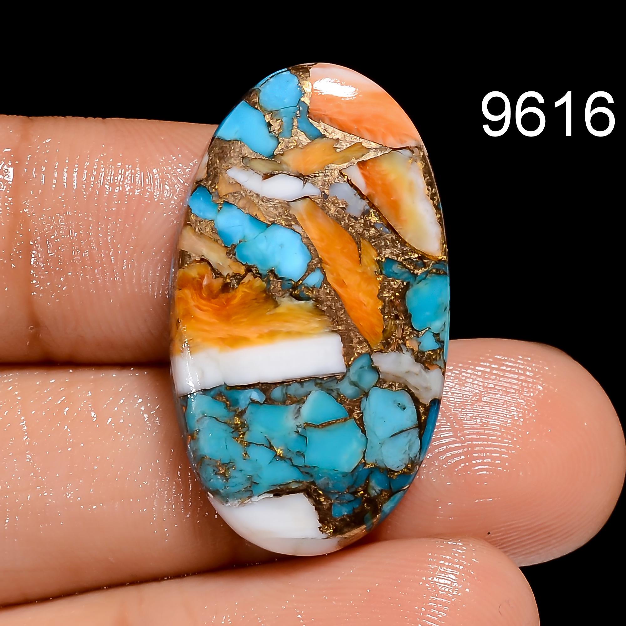 AAA Oyster Copper Turquoise Cabochon, Oval Gemstone (30X16X4 mm) - image 4