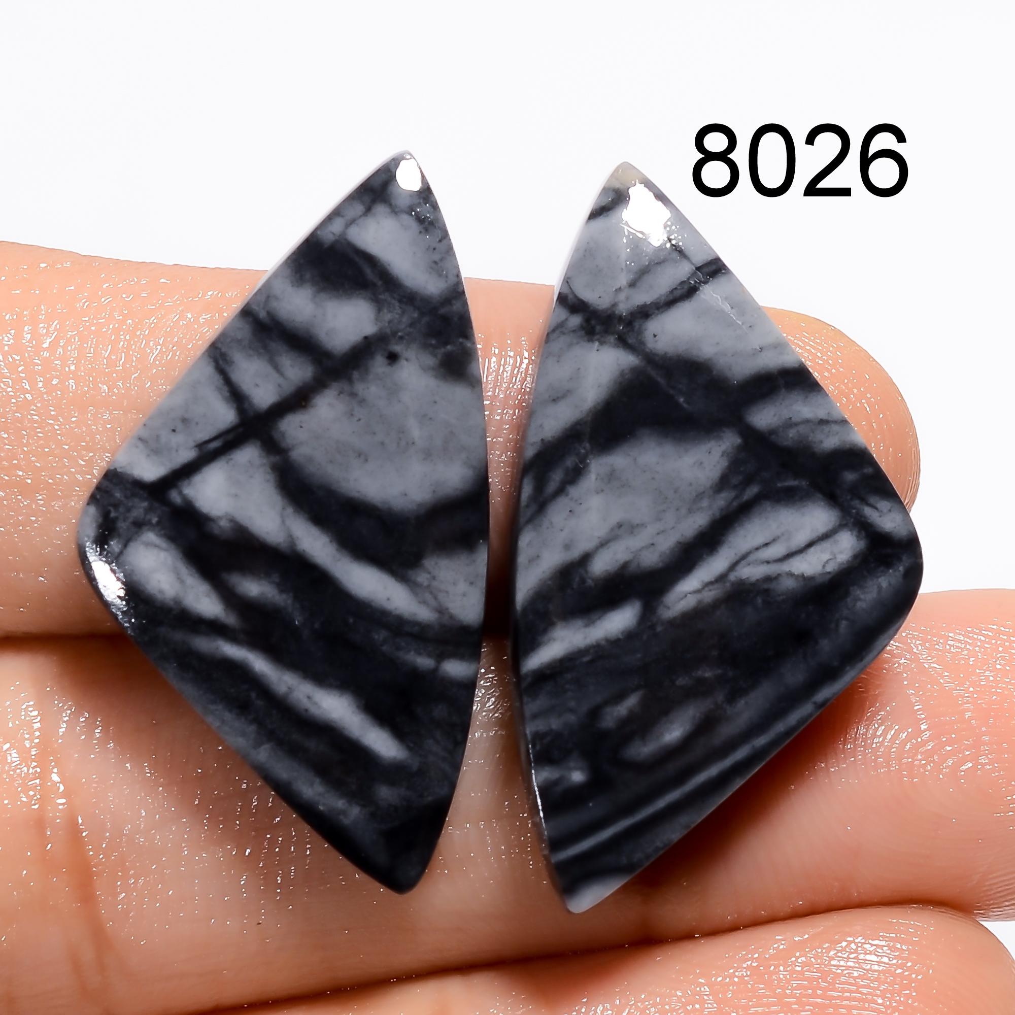 Picasso Jasper Cabochon Pair | Polished Gemstone for Earrings - image 2