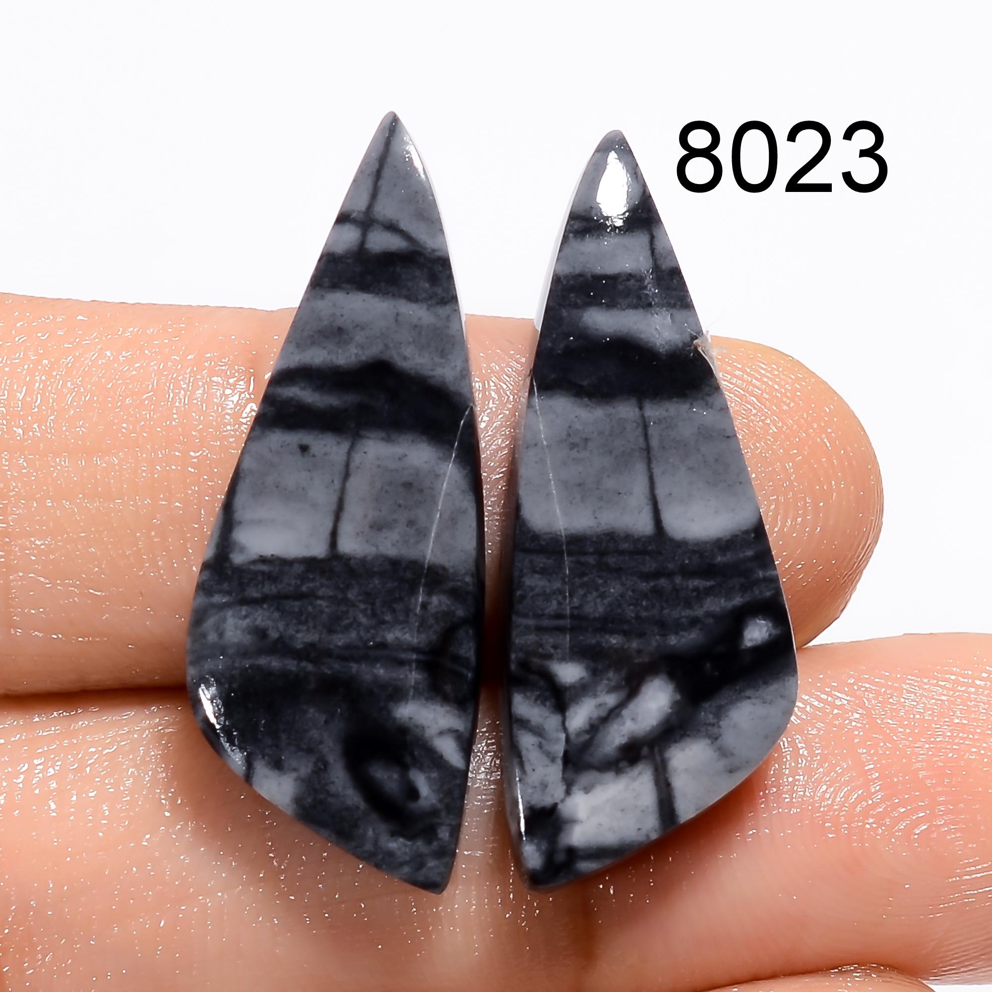 Picasso Jasper Cabochon Pair | Polished Gemstone for Earrings - image 3