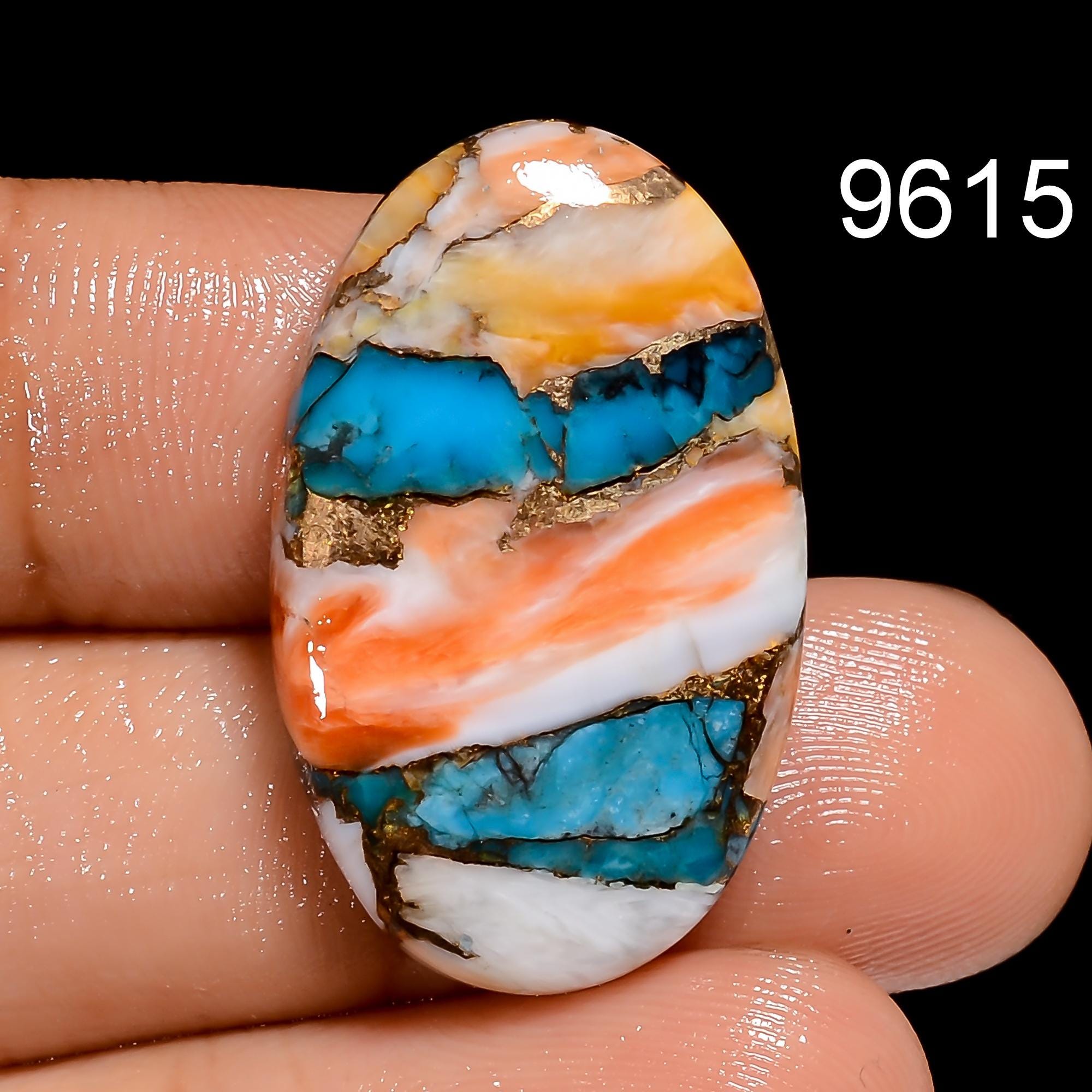 AAA Oyster Copper Turquoise Cabochon, Oval Gemstone (30X16X4 mm) - image 3
