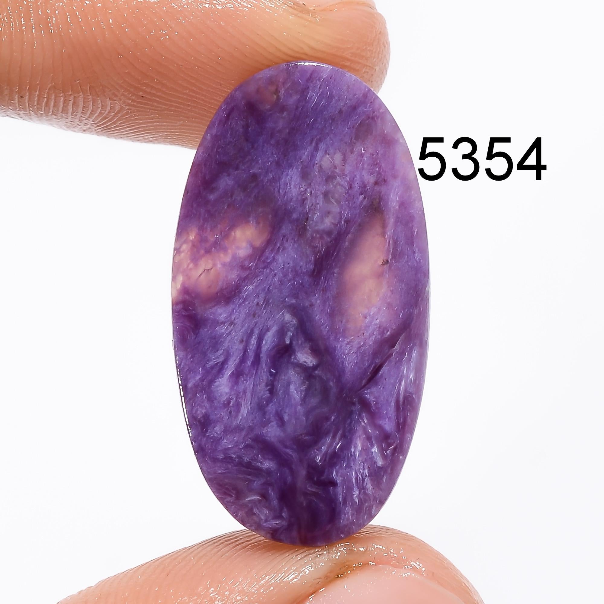 AAA Purple Charoite Cabochon, Loose Oval Gemstone (27X14X2 mm)
