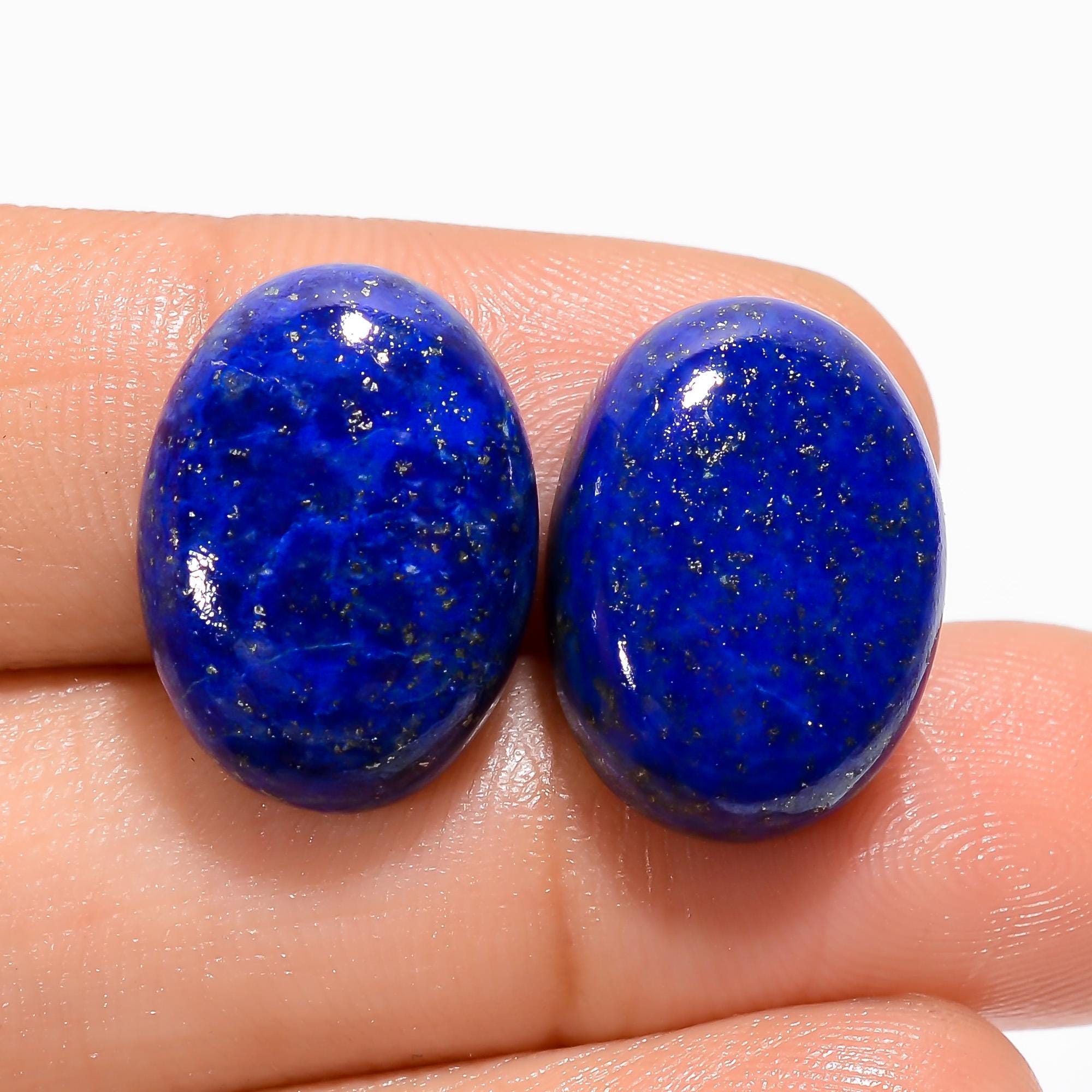 AAA Lapis Lazuli Cabochon Pair, Loose Gemstones, Earring Jewelry Making