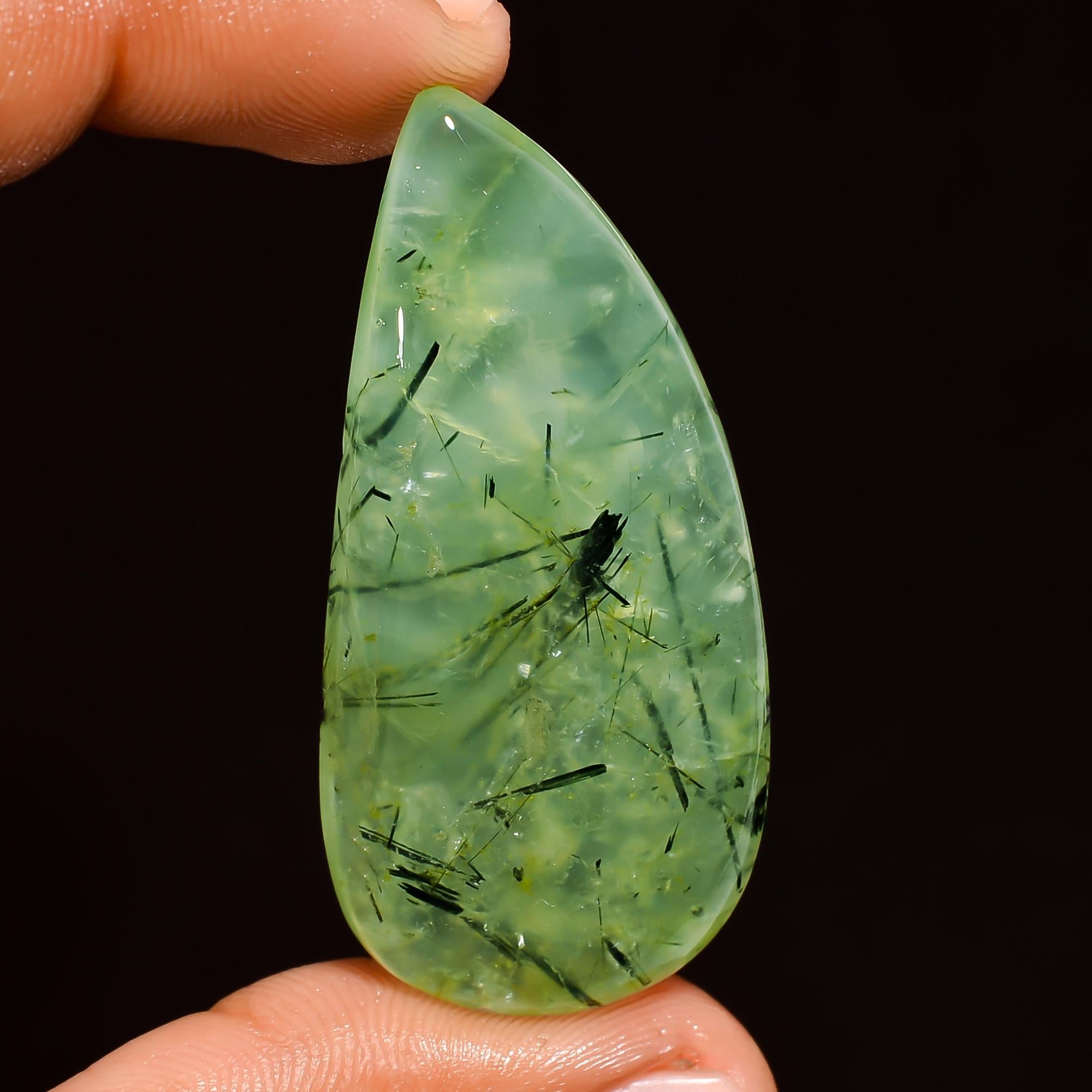 AAA Green Prehnite Cabochon, Natural Loose Gemstone, Healing Crystal