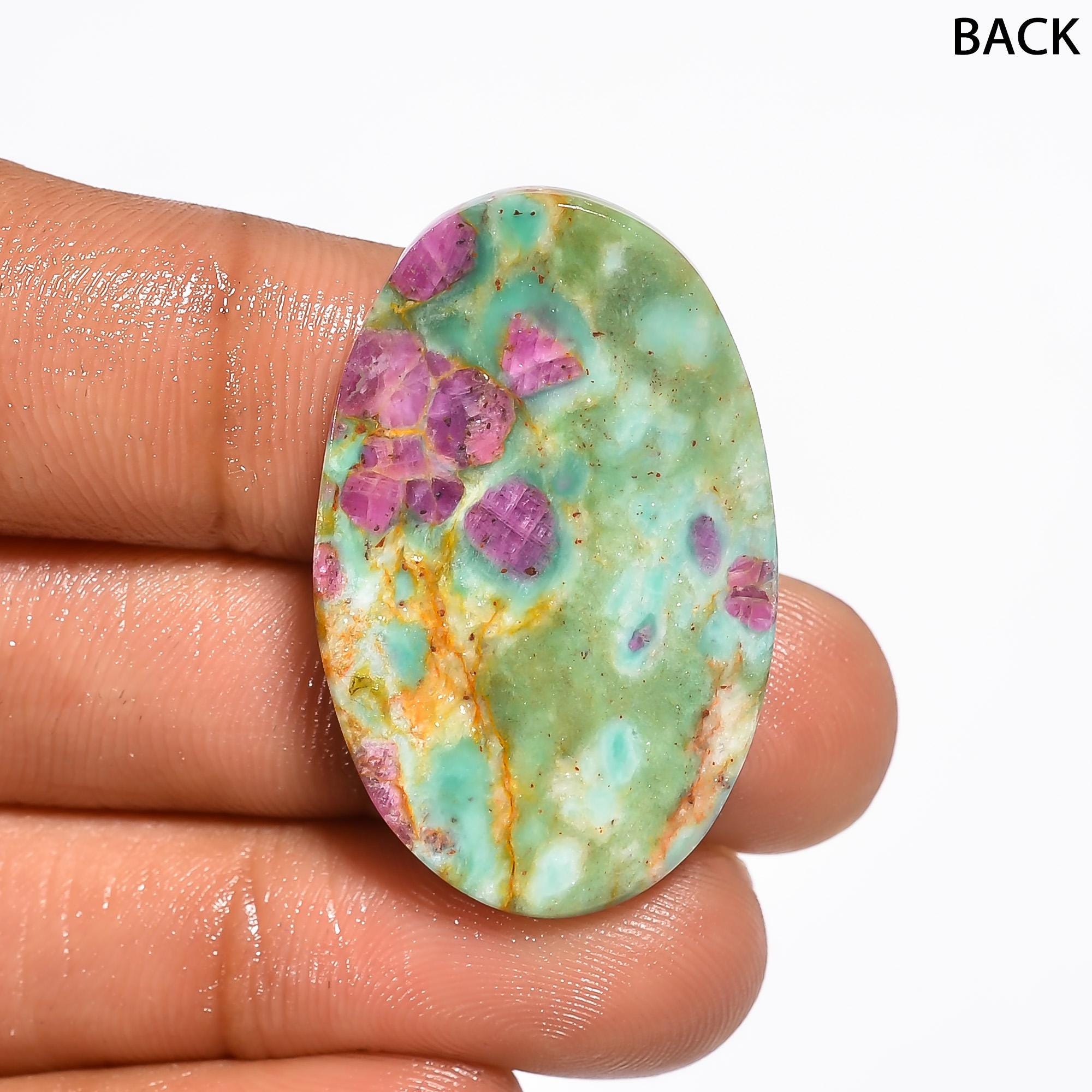 Ruby Fuchsite Cabochon: AAA Quality Gemstone, Jewelry Making (34X21X5 mm, 38 Cts) - image 2
