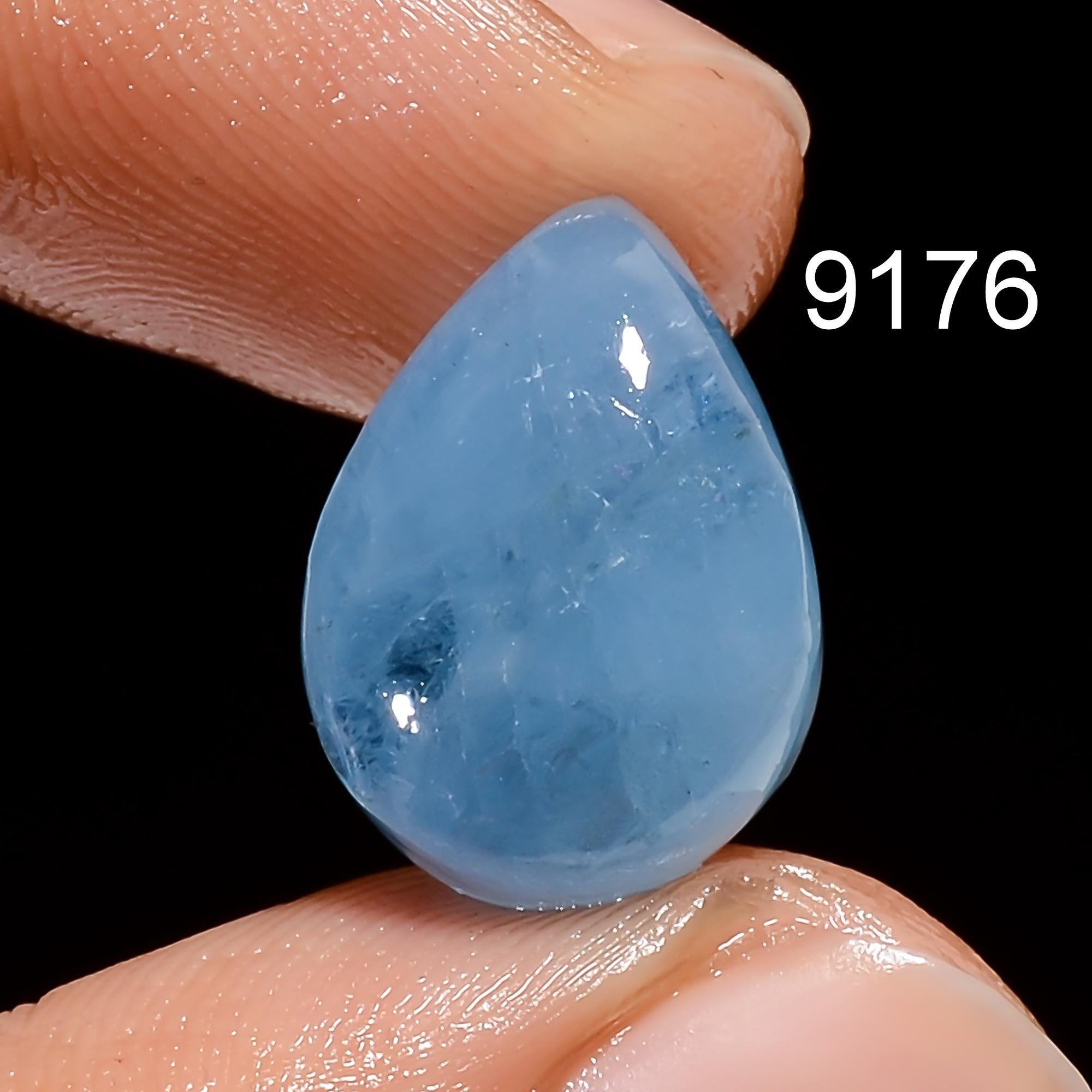 AAA Natural Blue Aquamarine Cabochons Loose Gemstone for Jewelry Making - image 2