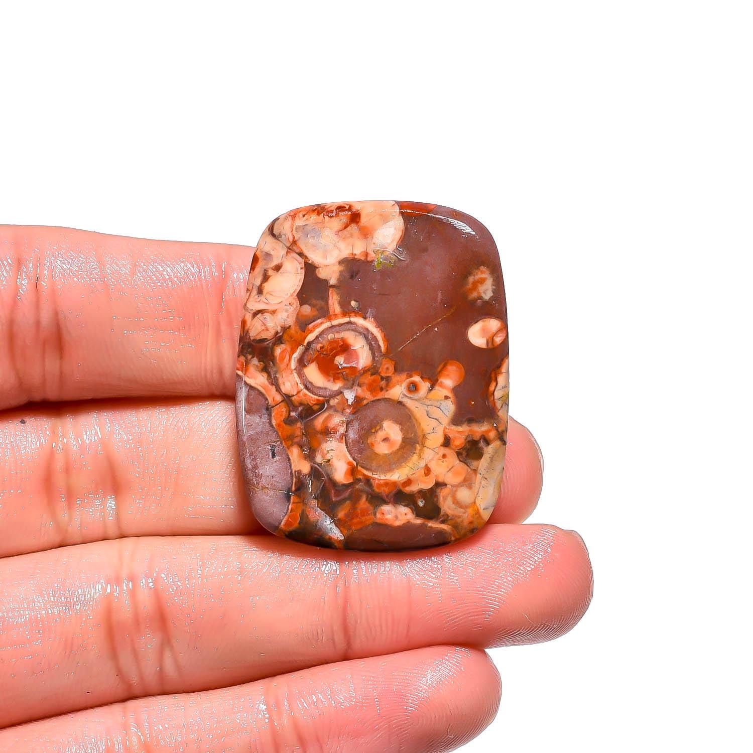 Bird's Eye Jasper Cabochon: Radiant Cut Gemstone, 52.95 Cts 33X28X7 mm - image 2