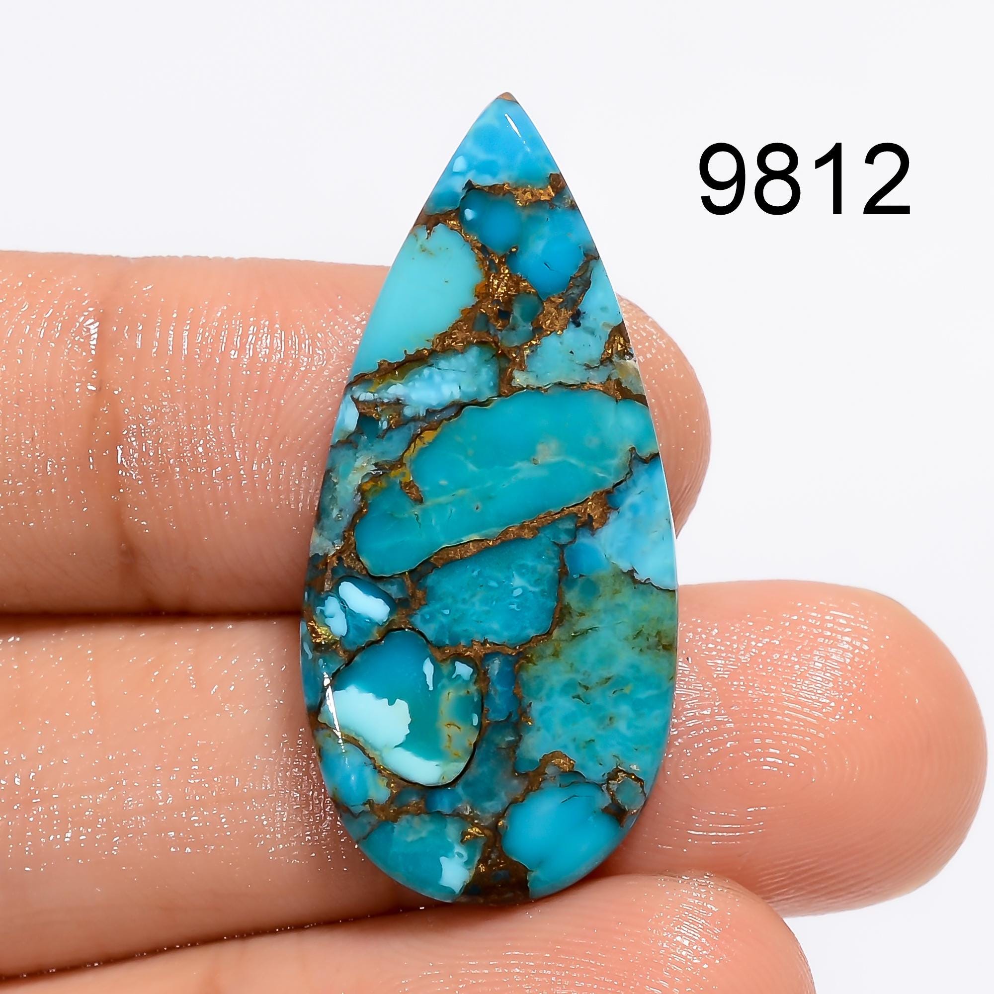AAA Mohave Copper Turquoise Cabochon, Mix Shape Loose Gemstone - image 2